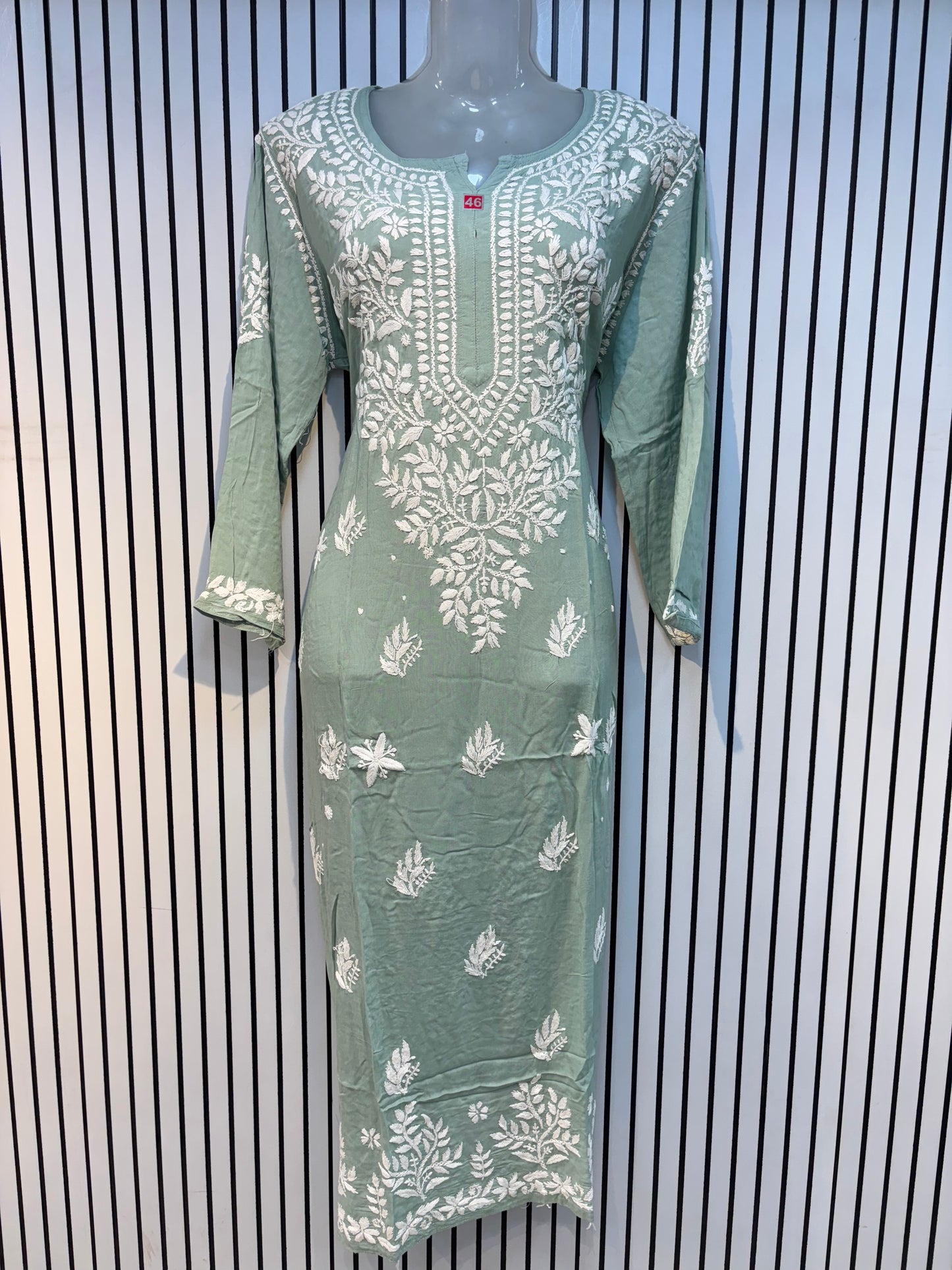 Pure Modal 46 Size Kurtis with Resham thread & 3d Embroidery🪡
