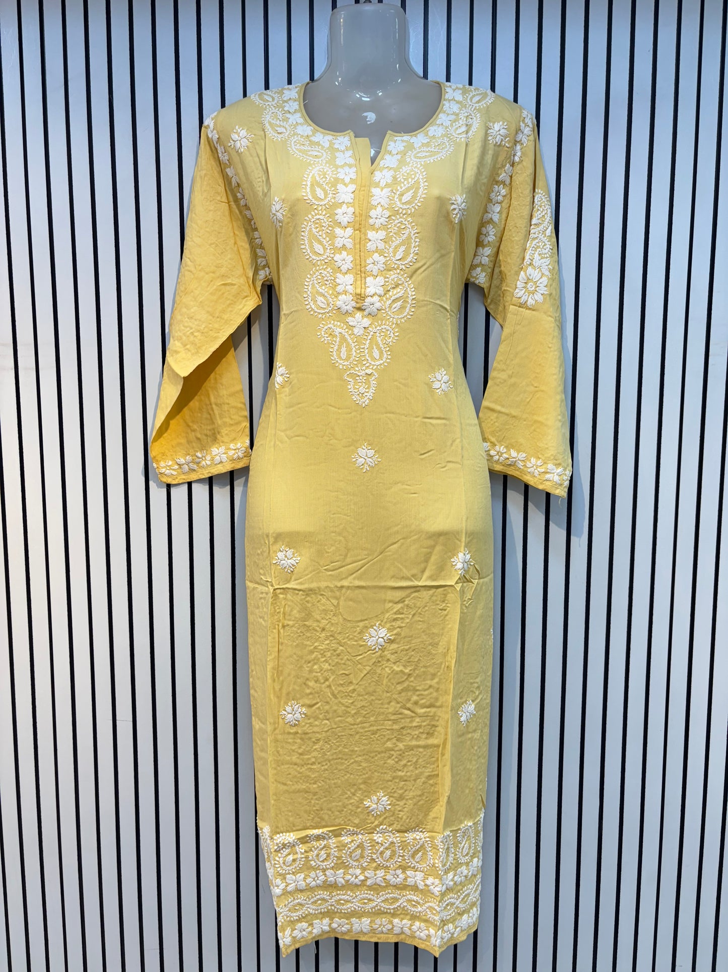 Pure Modal 44 Size Kurtis with Resham thread & 3d Embroidery🪡
