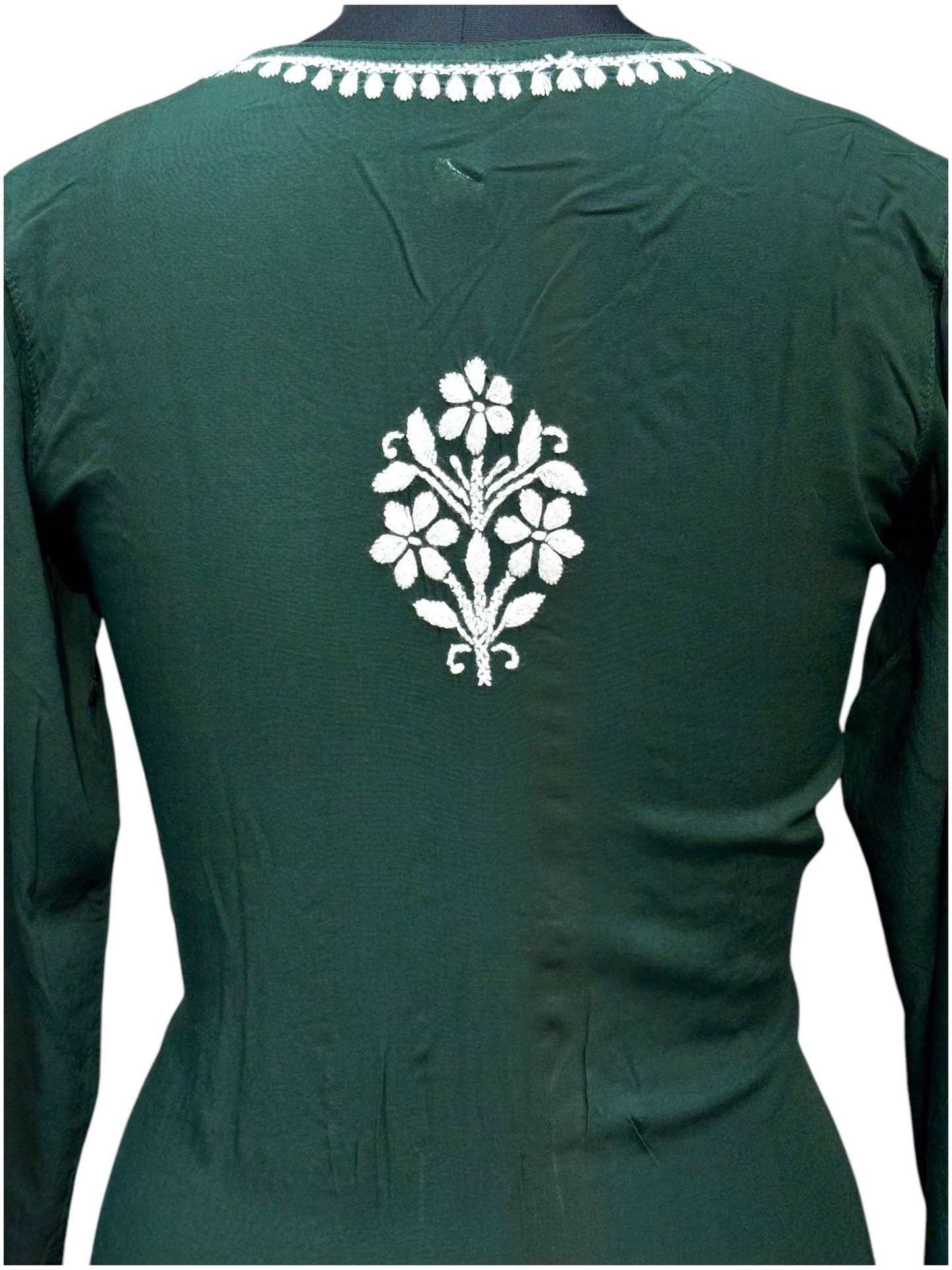 Modal Chikankari Kurti with Delicate White Embroidery
