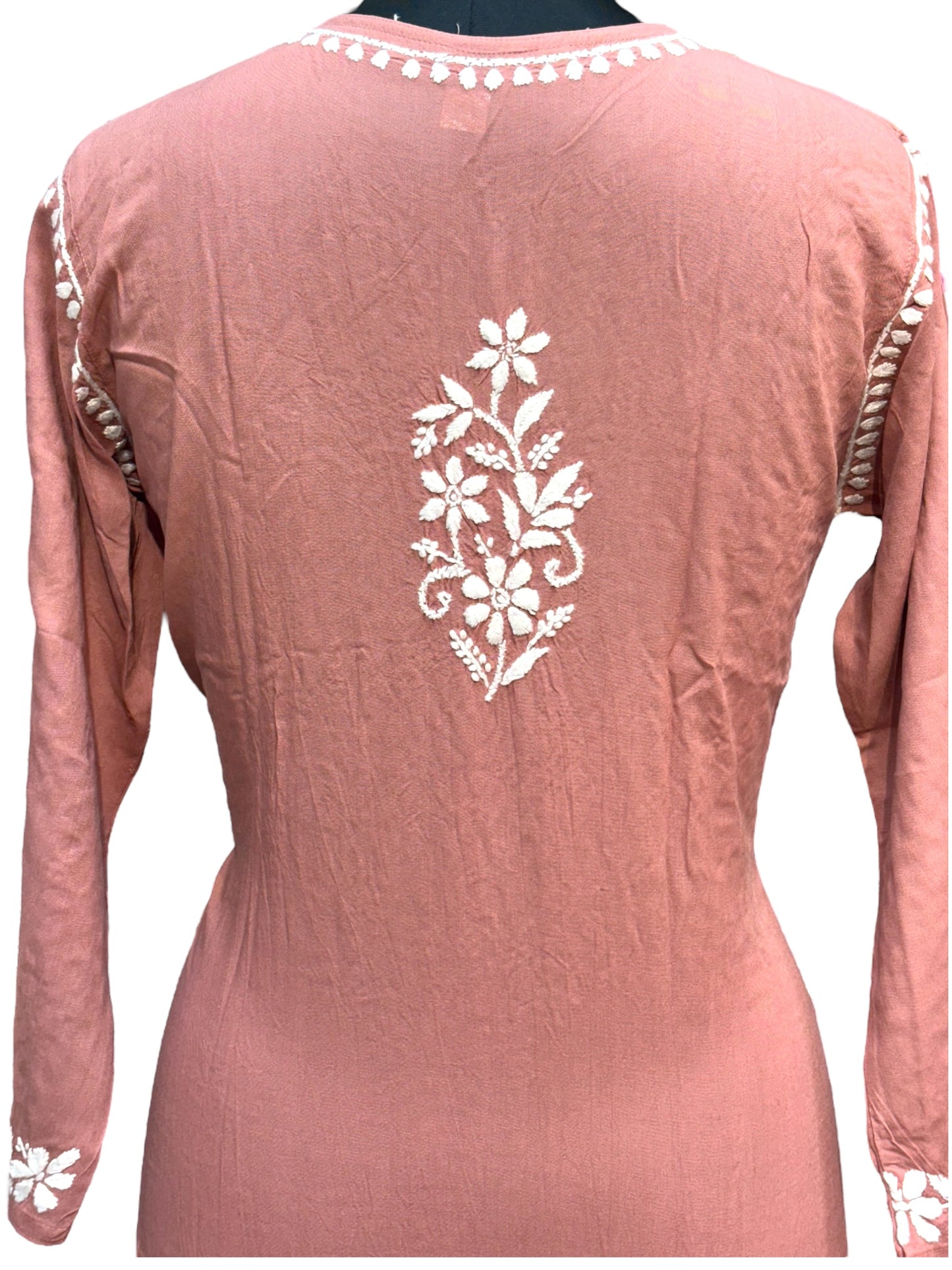 Modal Chikankari Kurti with Delicate White Embroidery