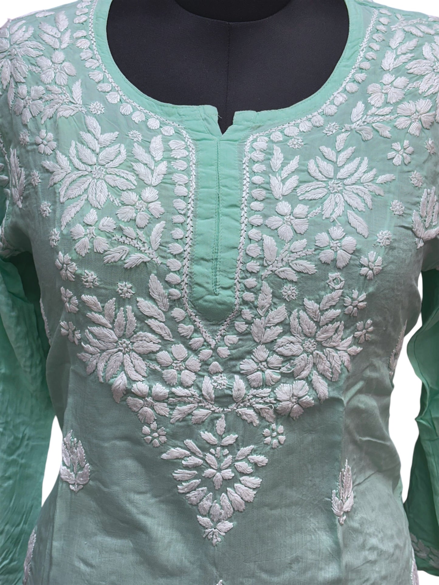 Soft Modal Short Kurti with White Embroidery - Perfect blend of comfort and style