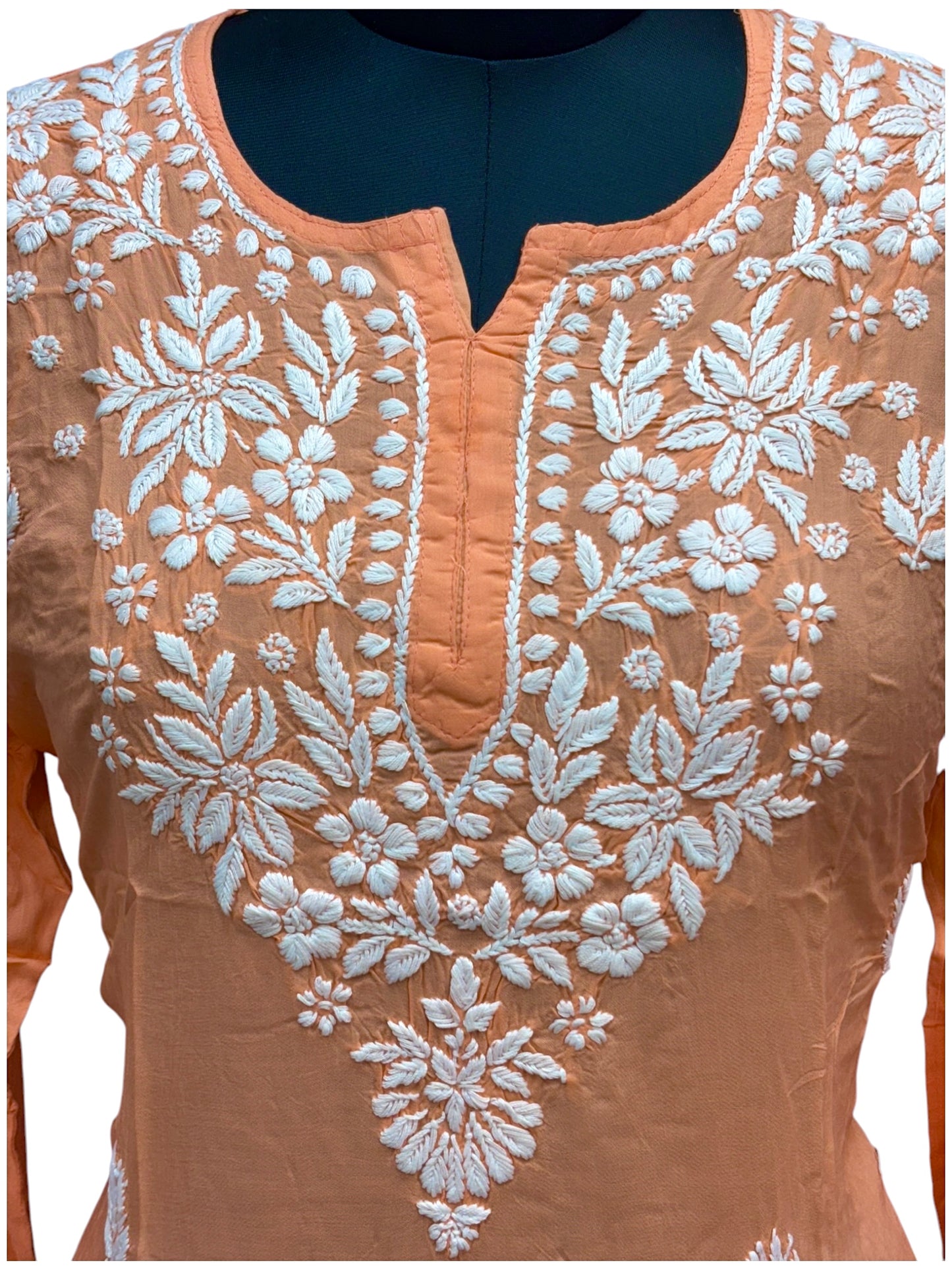 Soft Modal Short Kurti with White Embroidery - Perfect blend of comfort and style