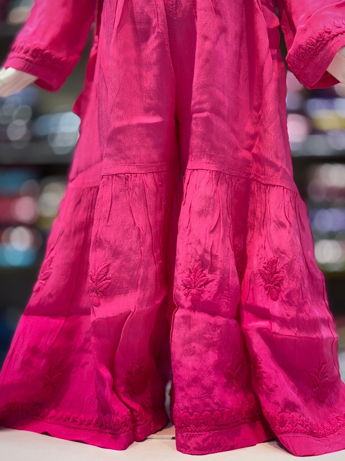Exclusive American Crepe Kids Sharara Set With 3d Embroidery