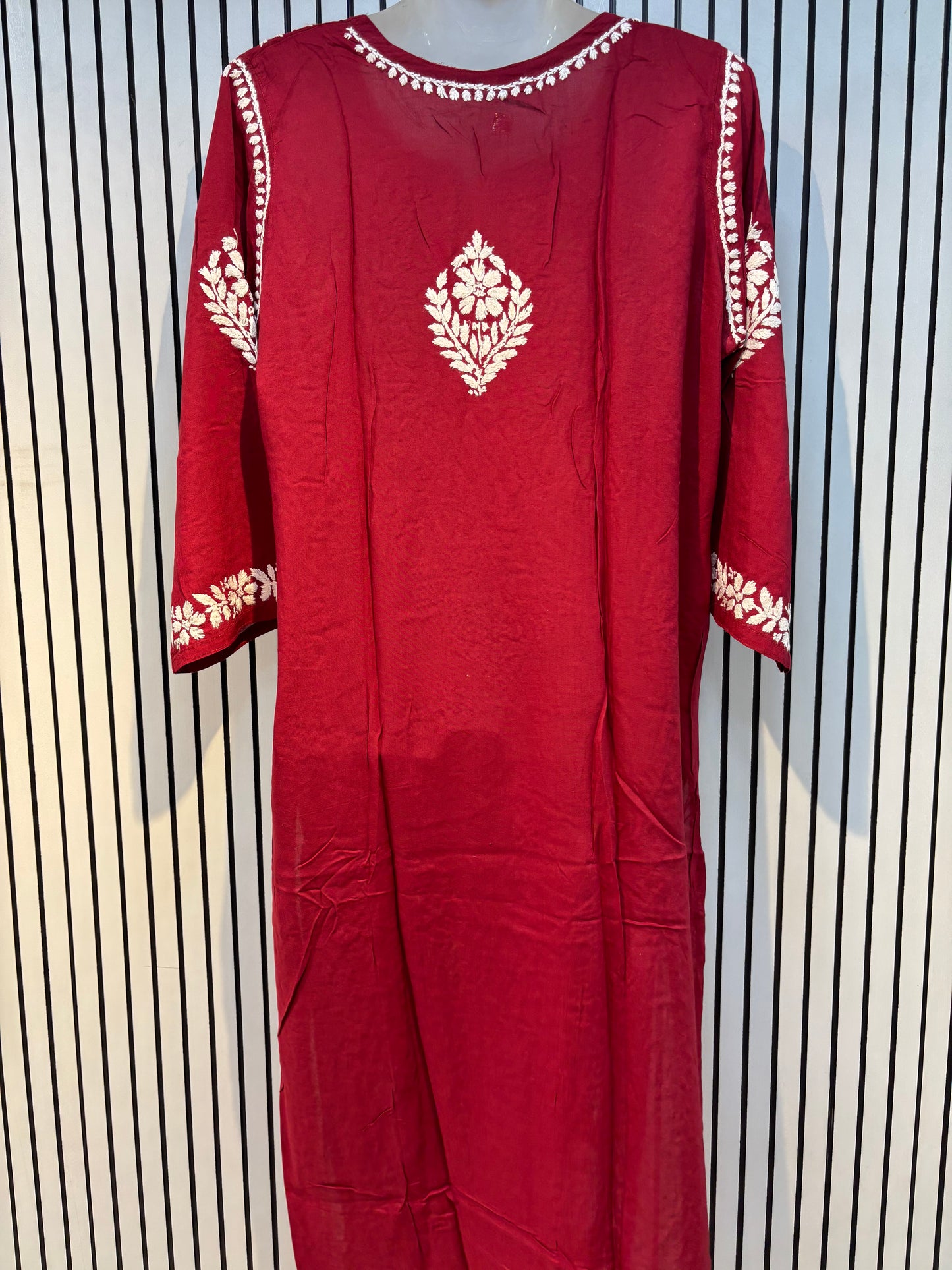 Pure Modal 46 Size Kurtis with Resham thread & 3d Embroidery🪡