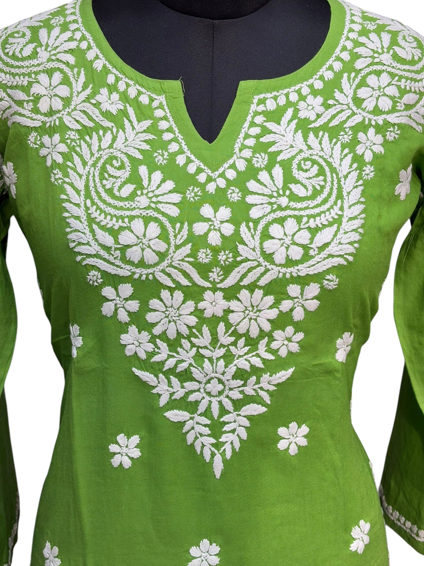 Modal Chikankari Kurti with Delicate White Embroidery