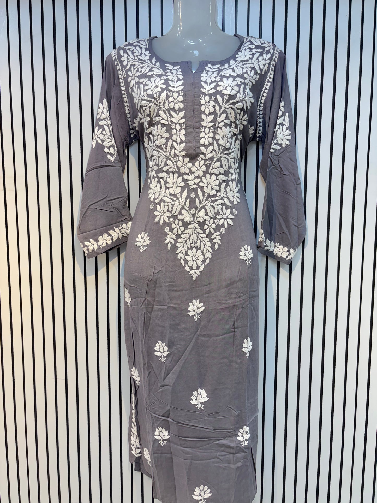 Pure Modal 44 Size Kurtis with Resham thread & 3d Embroidery🪡