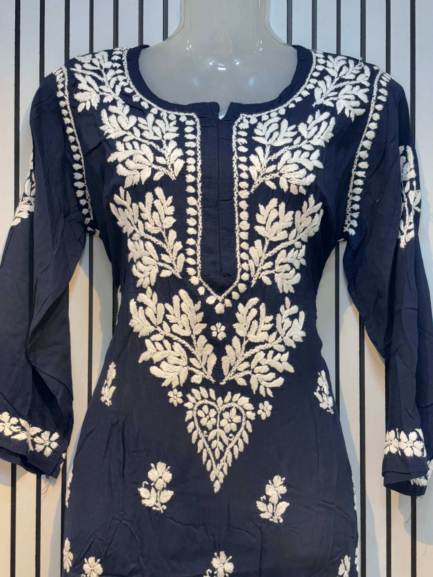 Pure Modal 44 Size Kurtis with Resham thread & 3d Embroidery🪡