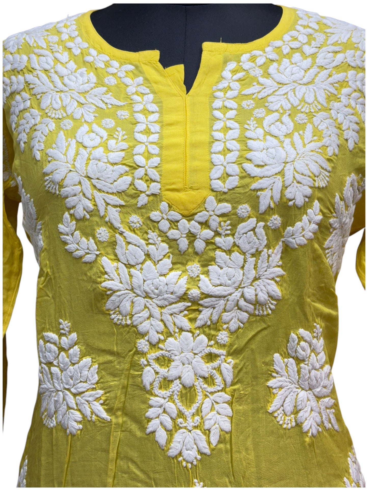 Soft Modal Short Kurti with White Embroidery - Perfect blend of comfort and style