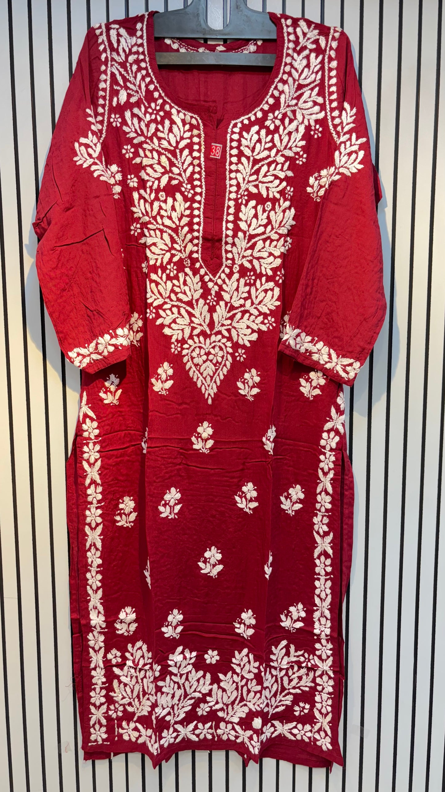 Pure Modal 38 Size Kurtis with Resham thread & 3d Embroidery🪡