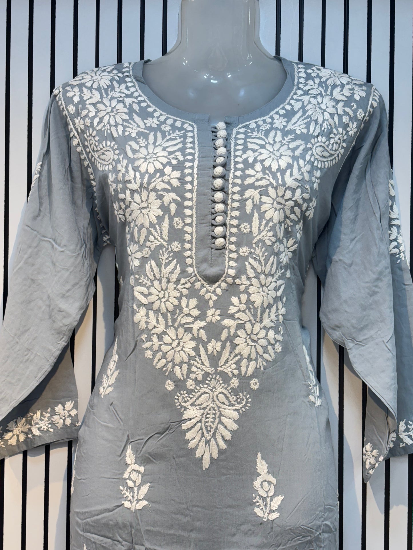 Pure Modal 44 Size Kurtis with Resham thread & 3d Embroidery🪡