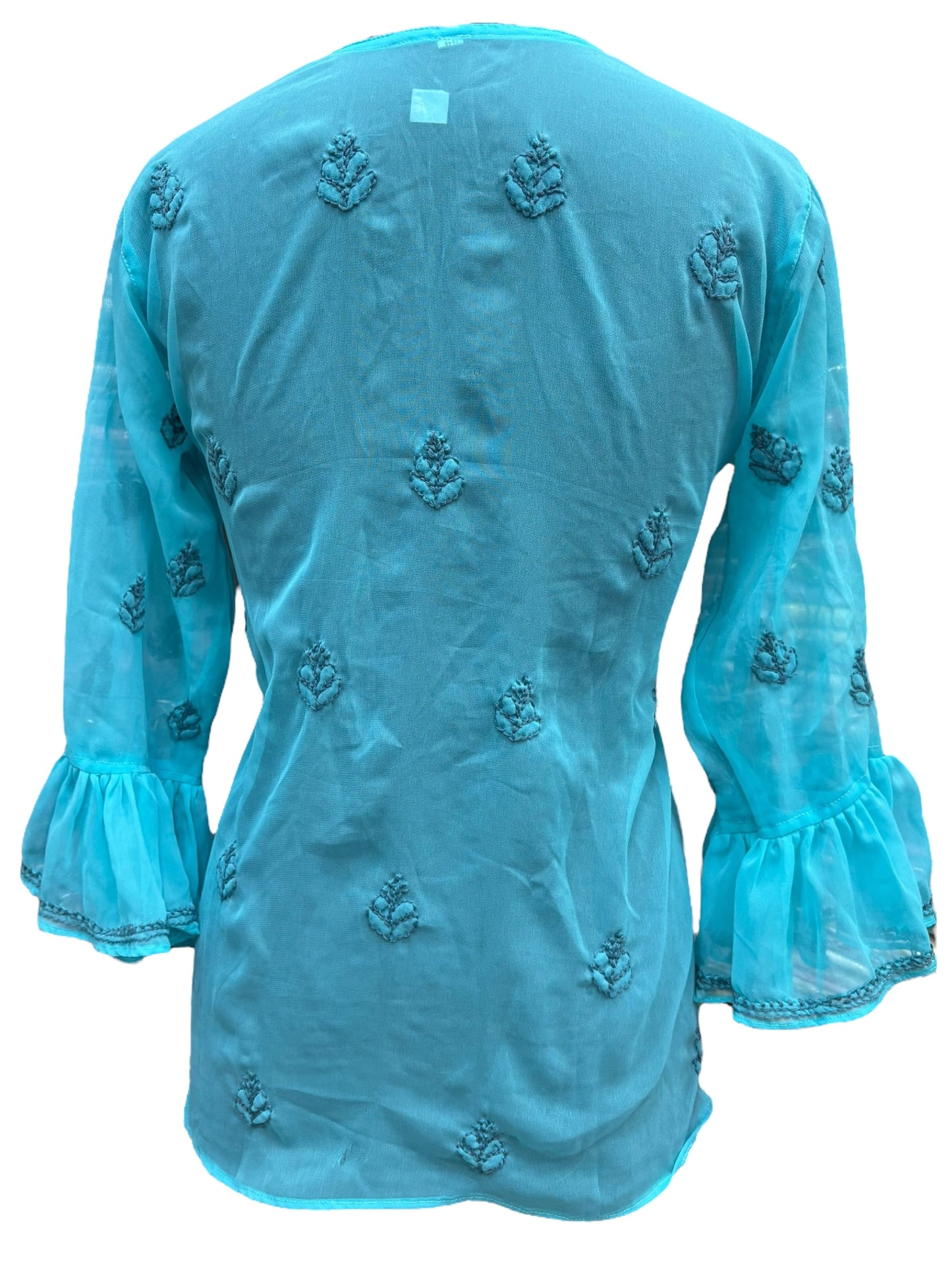 Georgette Short Tunic with Fine Shadow Embroidery