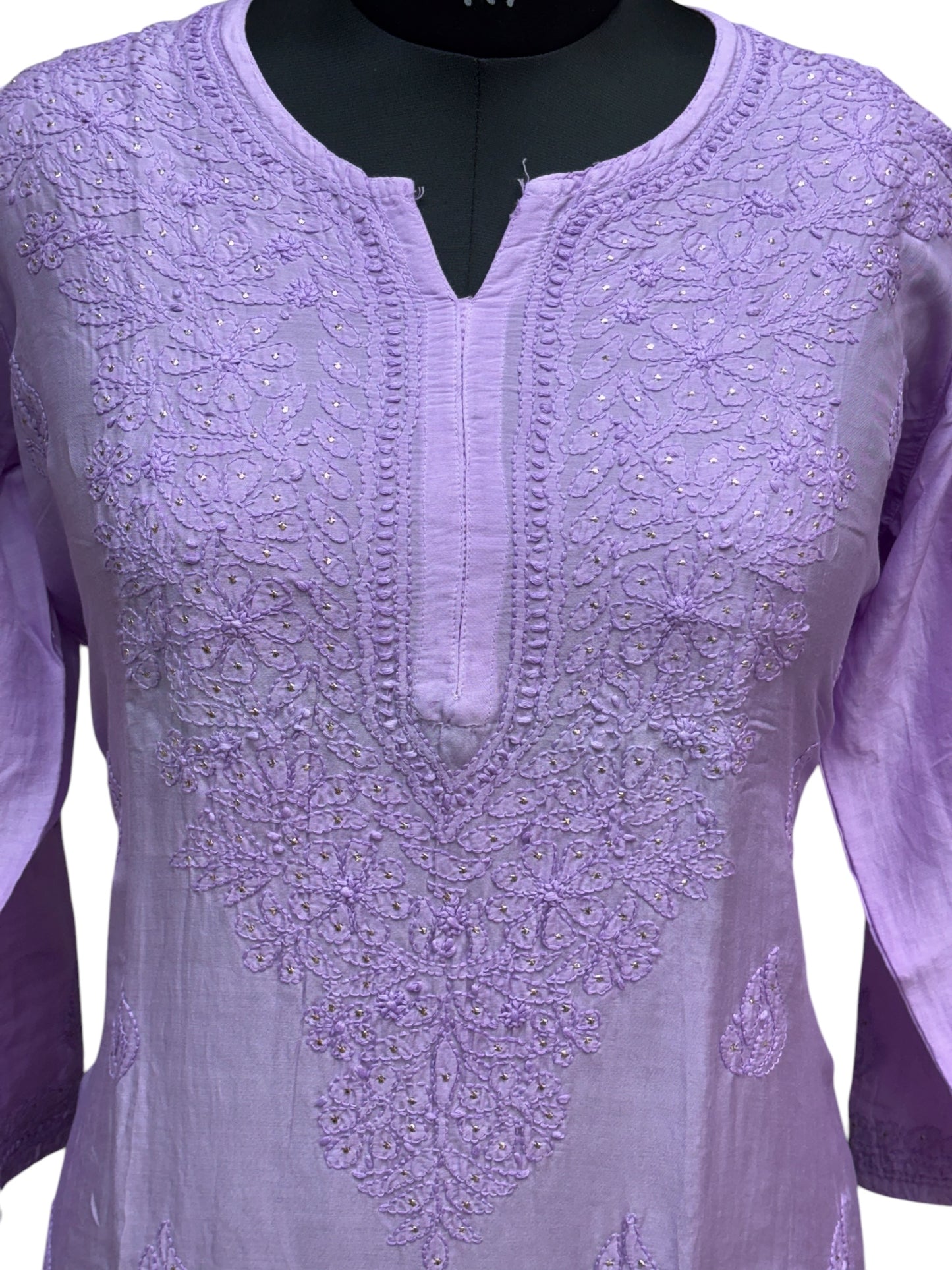 Stunning Muslin Kurti with Mukaish & Self-Thread Shadow Embroidery