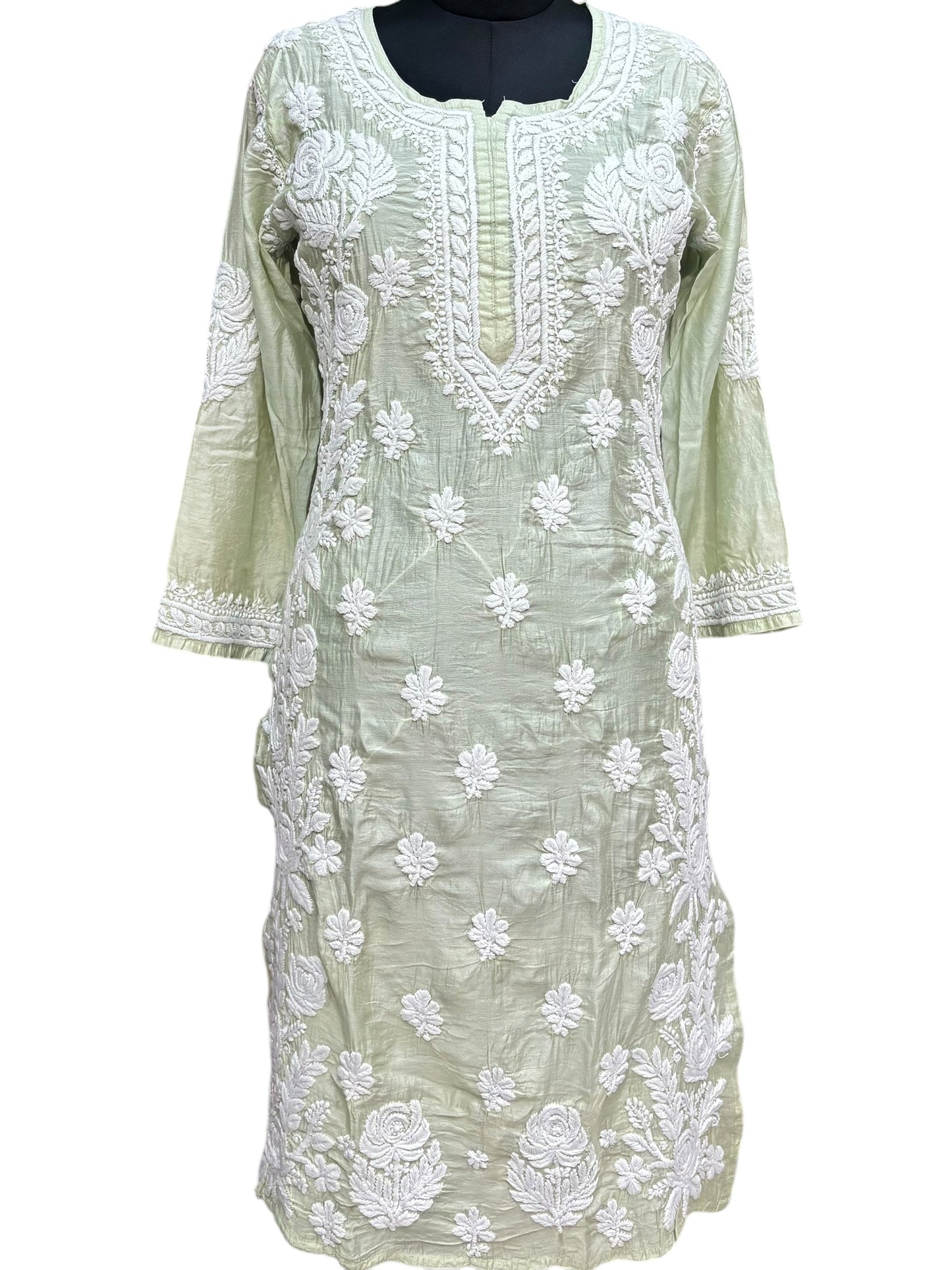 Exquisite Matka Silk Kurti with Stunning 3D Embroidery