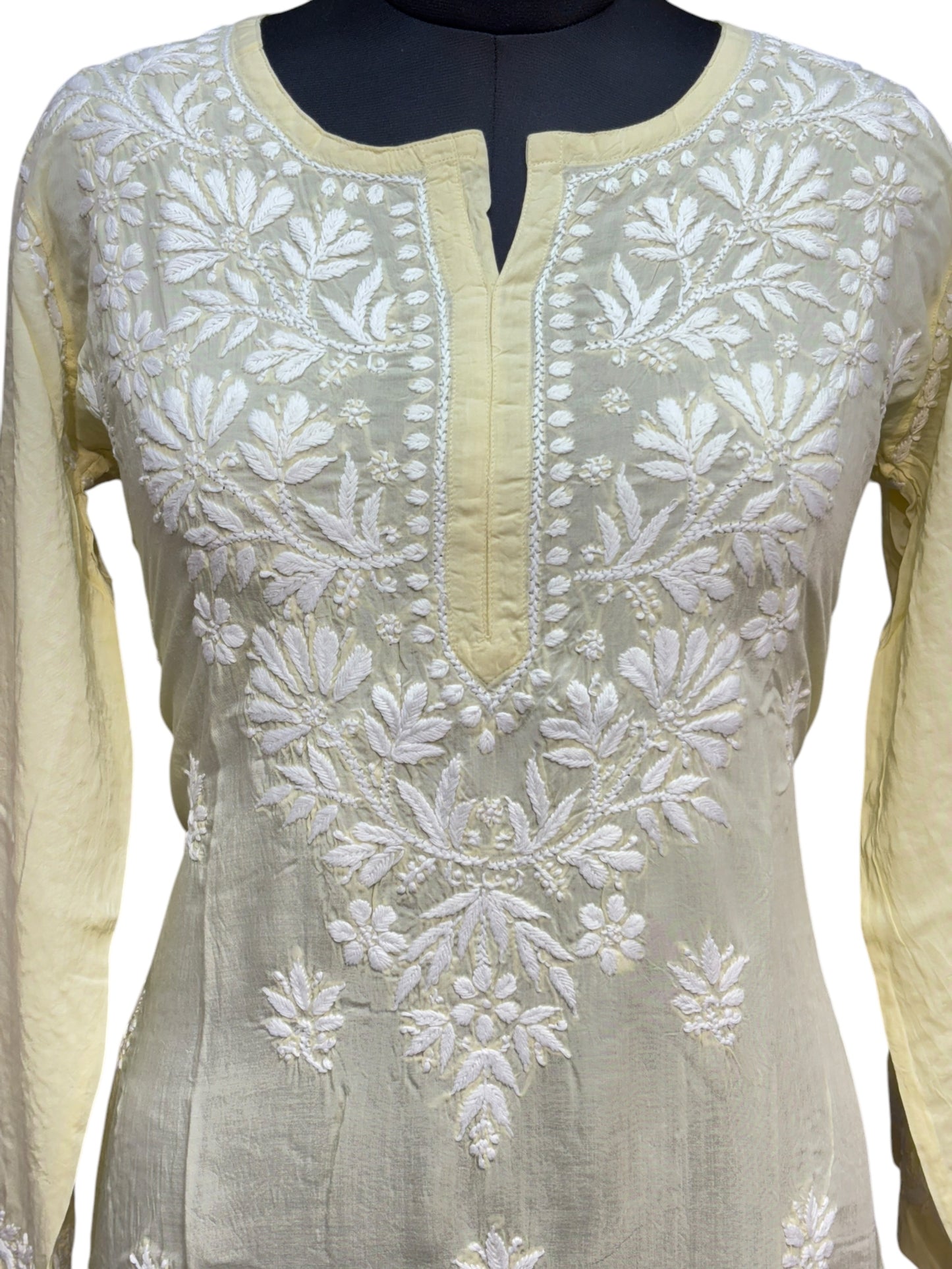 Modal Chikankari Kurti with Delicate White Embroidery