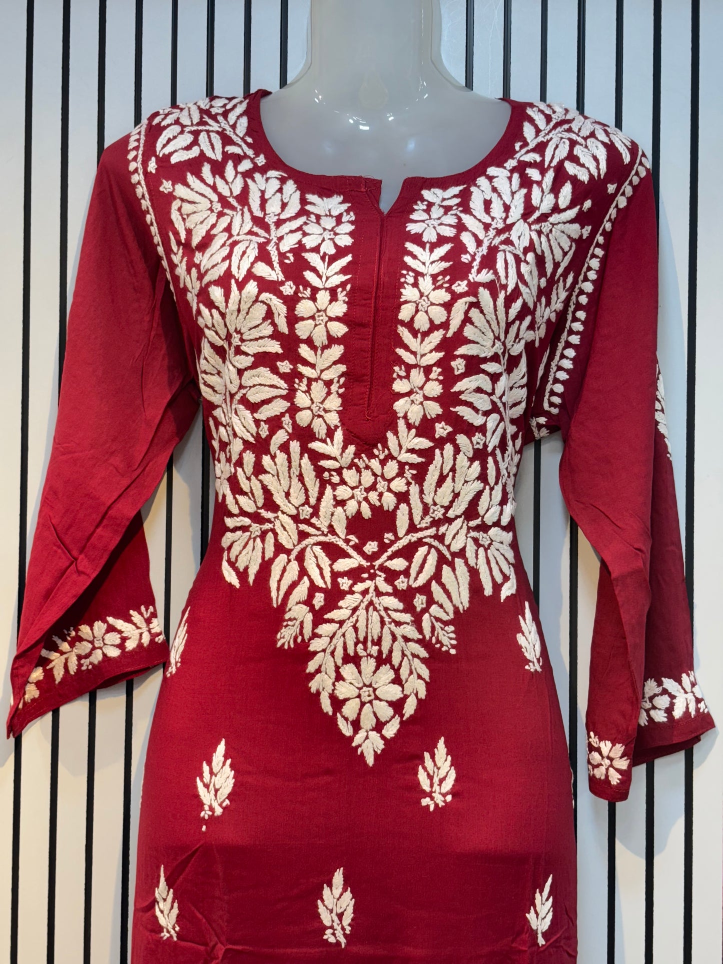 Pure Modal 46 Size Kurtis with Resham thread & 3d Embroidery🪡