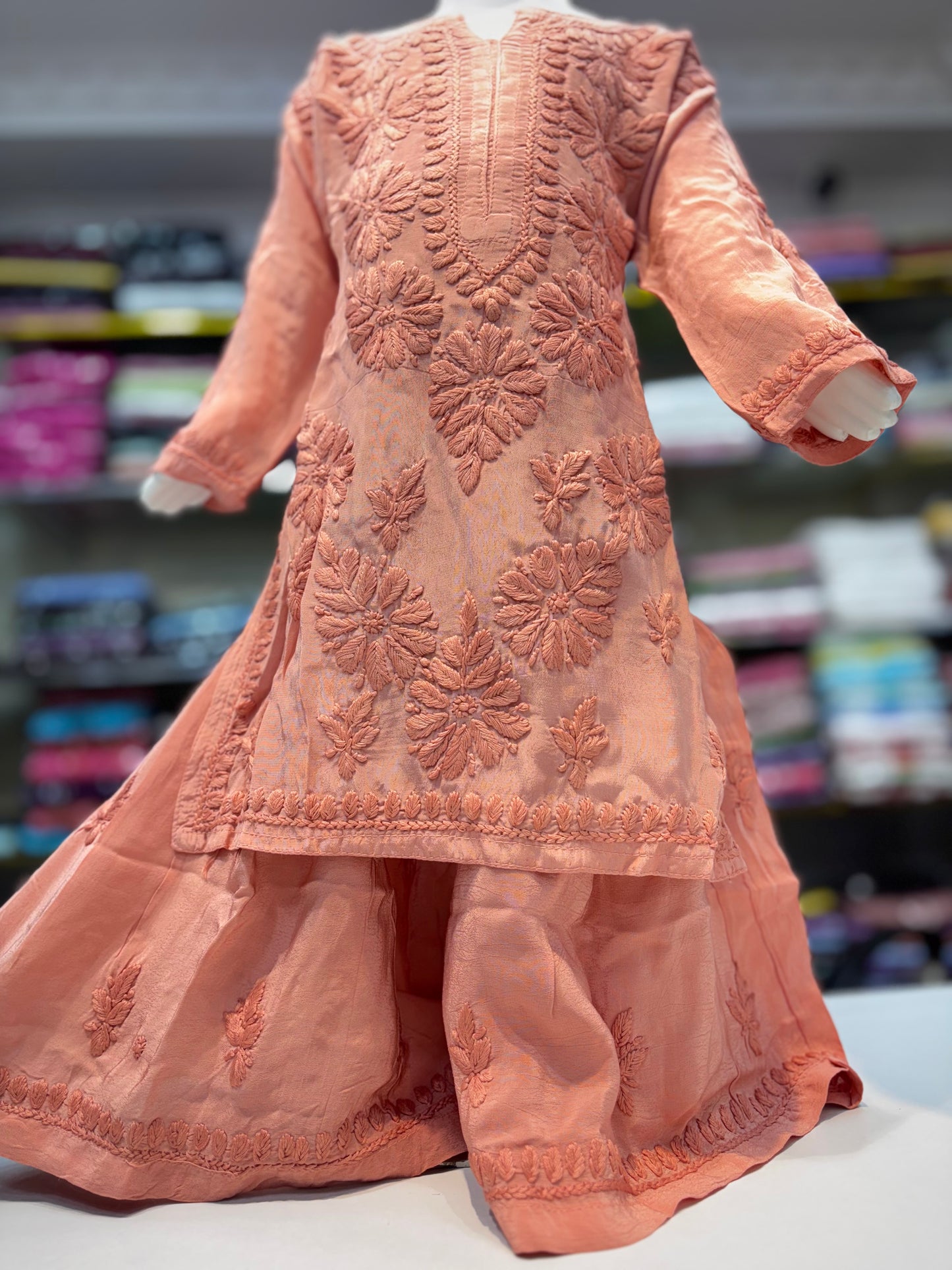 Exclusive American Crepe Kids Sharara Set With 3d Embroidery