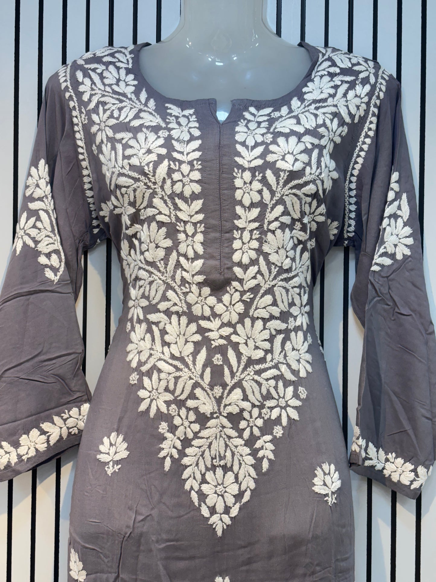Pure Modal 44 Size Kurtis with Resham thread & 3d Embroidery🪡