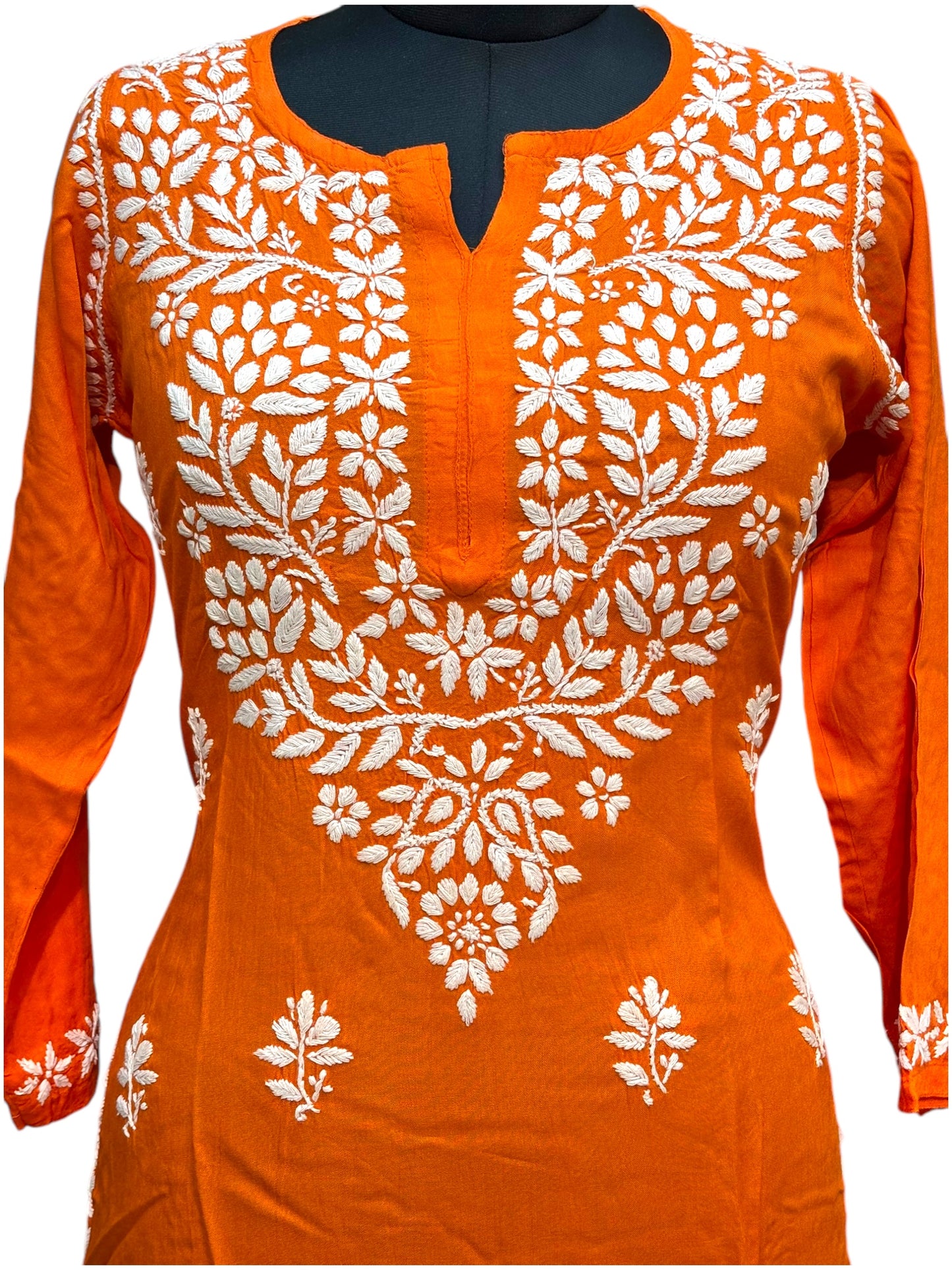 Modal Chikankari Kurti with Delicate White Embroidery