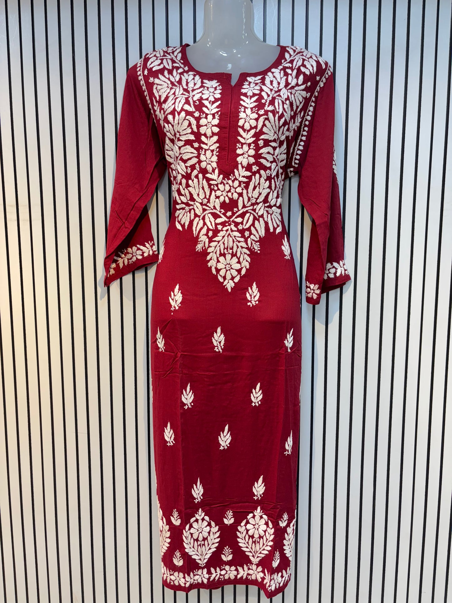 Pure Modal 46 Size Kurtis with Resham thread & 3d Embroidery🪡