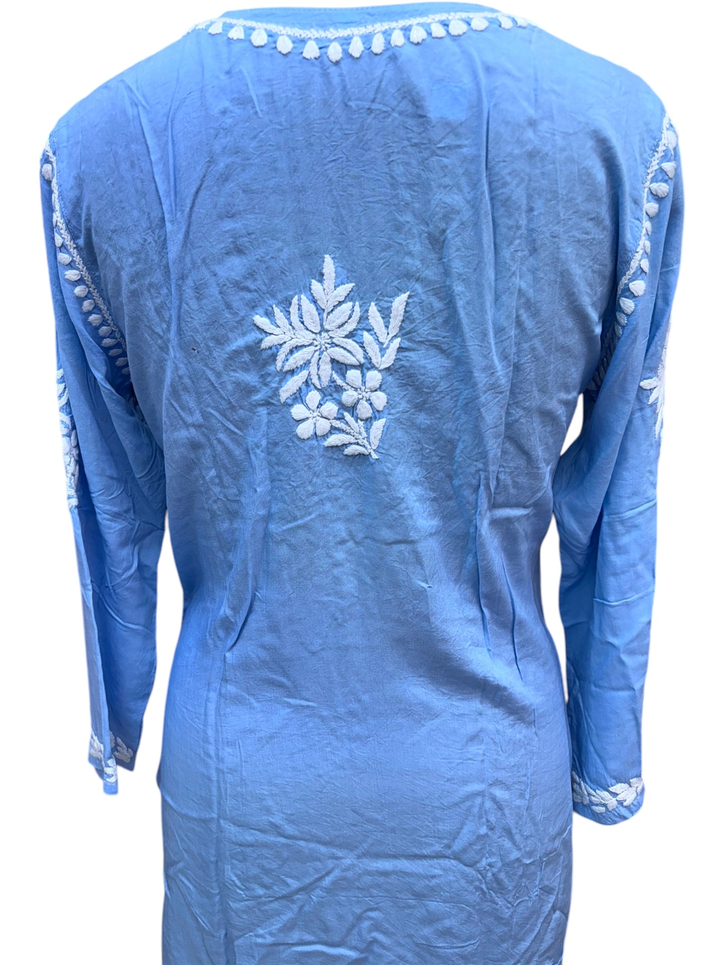Soft Modal Short Kurti with White Embroidery - Perfect blend of comfort and style