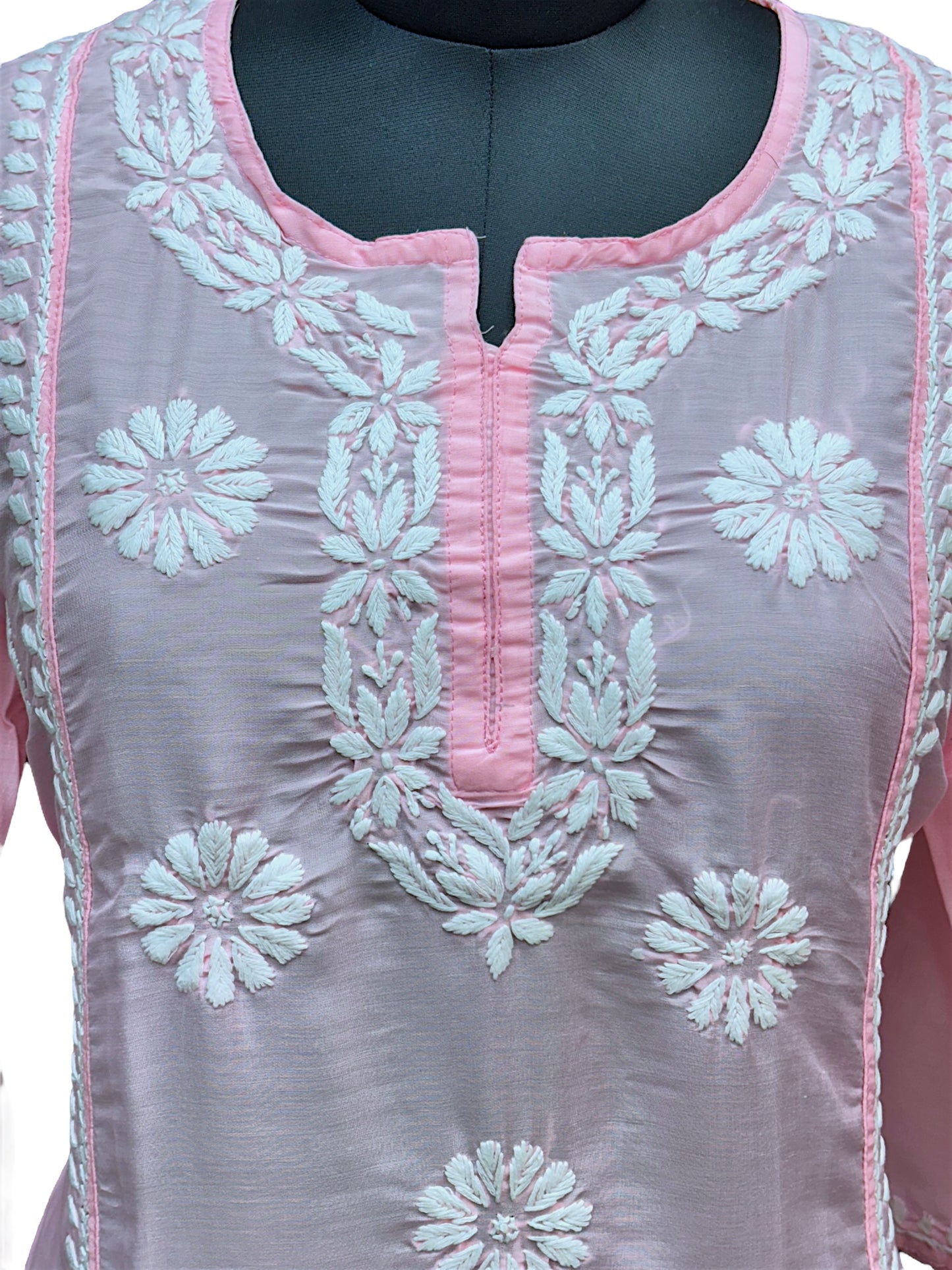 Pure Muslin Short Kurti With 3D Embroidery