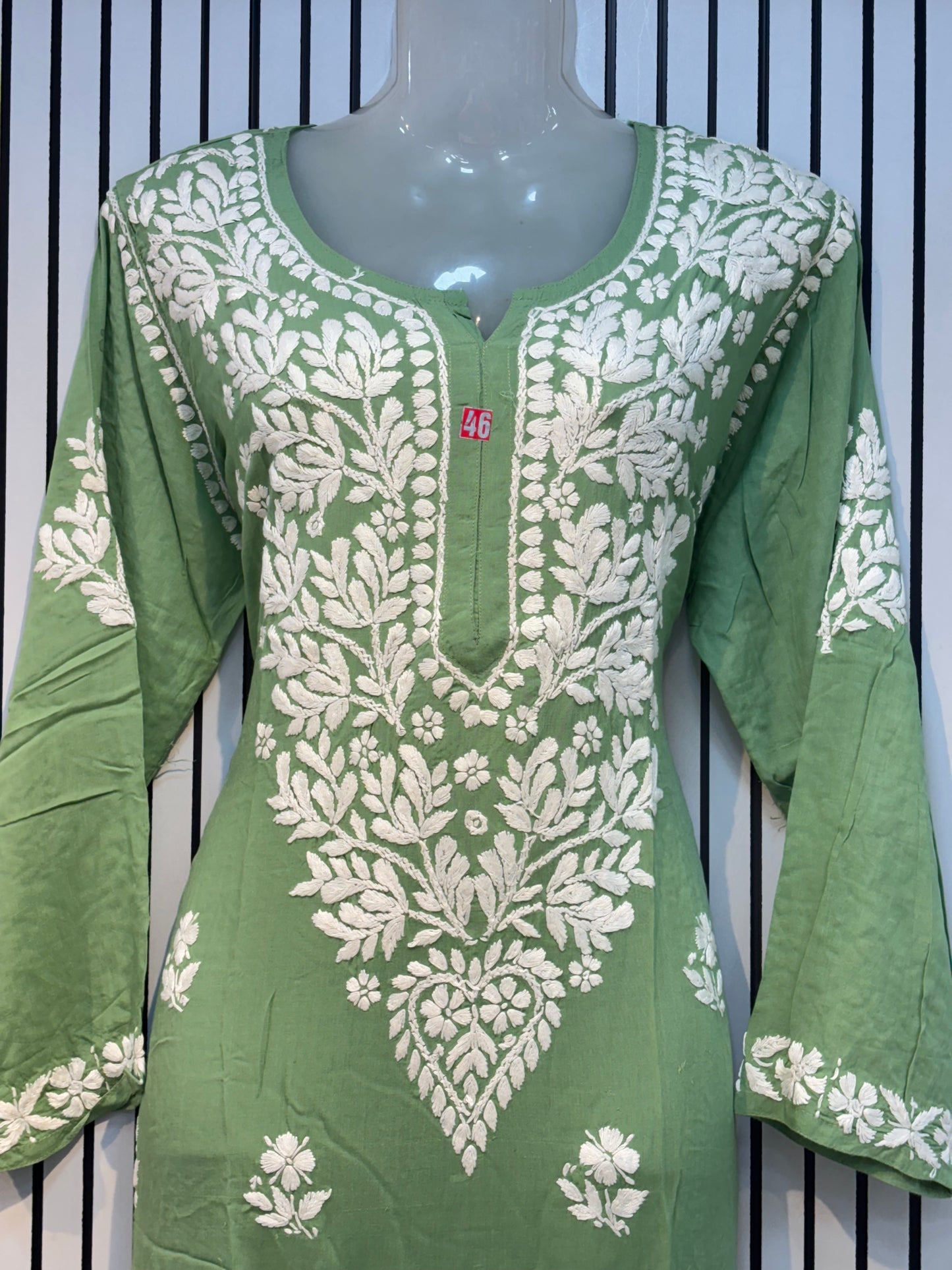 Pure Modal 46 Size Kurtis with Resham thread & 3d Embroidery🪡
