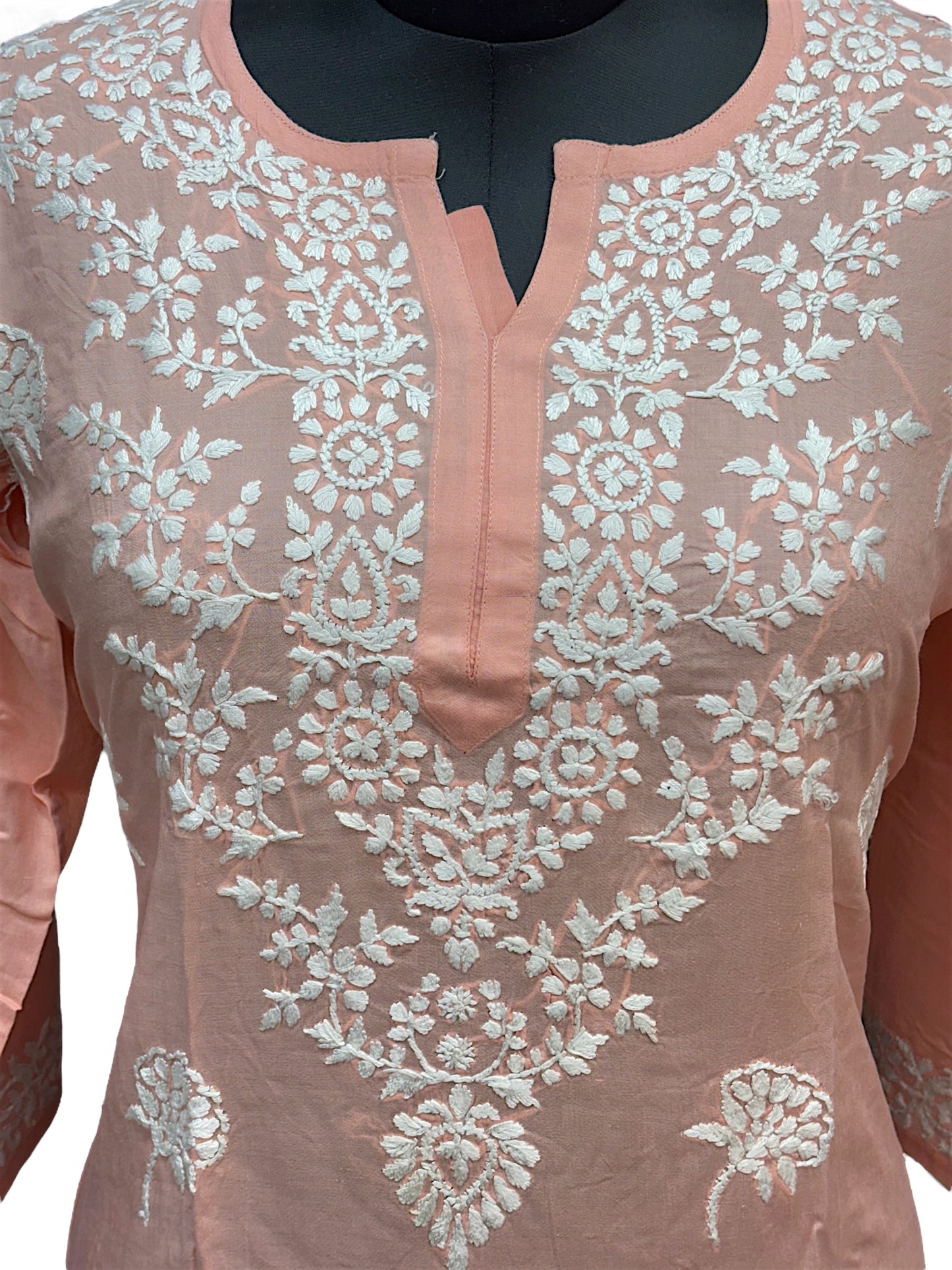 Soft Modal Short Kurti with White Embroidery - Perfect blend of comfort and style