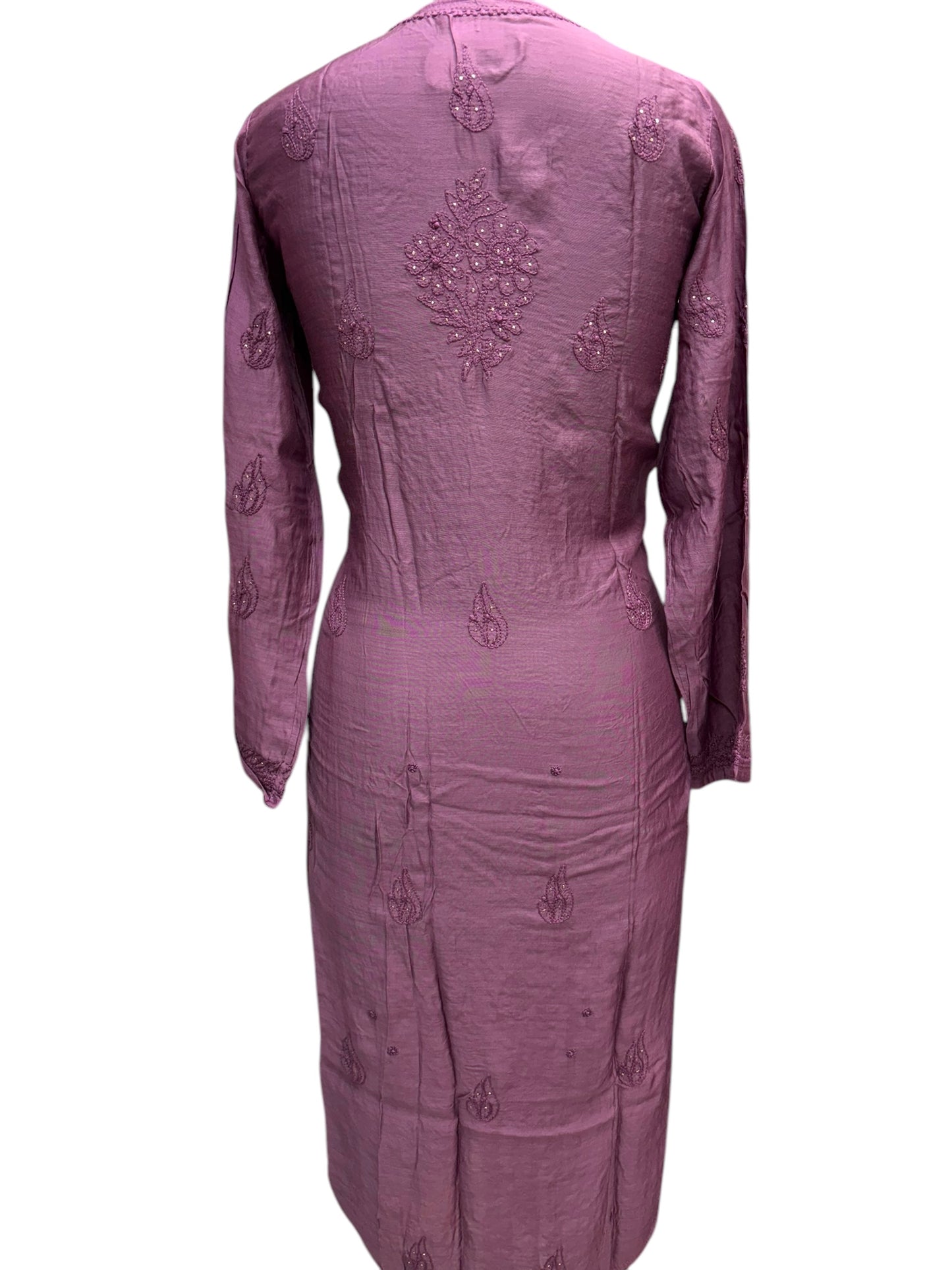 Stunning Muslin Kurti with Mukaish & Self-Thread Shadow Embroidery