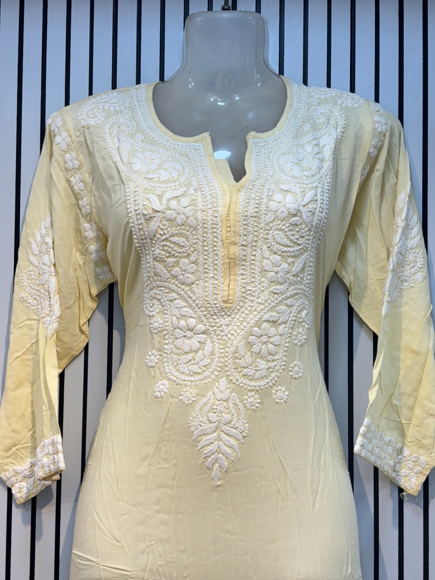 Pure Modal 44 Size Kurtis with Resham thread & 3d Embroidery🪡