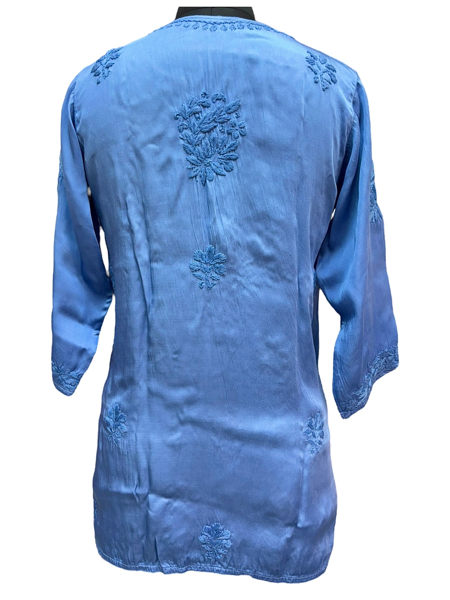 Premium Modal Satin Short Kurti With 3D Embroidery