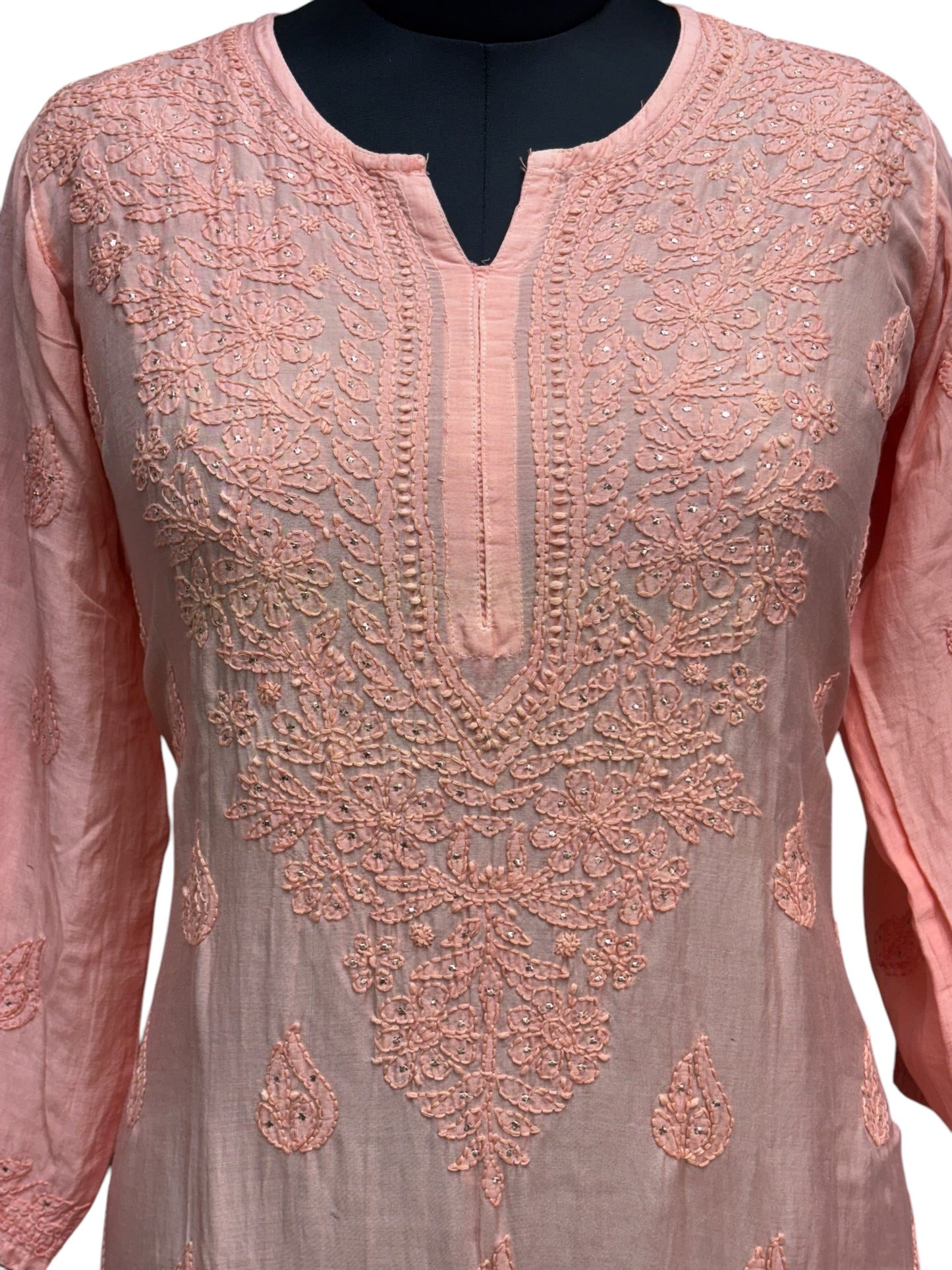 Stunning Muslin Kurti with Mukaish & Self-Thread Shadow Embroidery