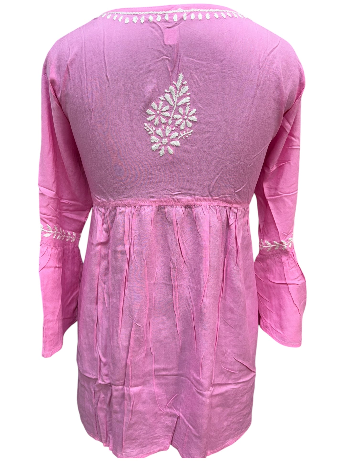 Soft Modal Short Tunic with White Embroidery