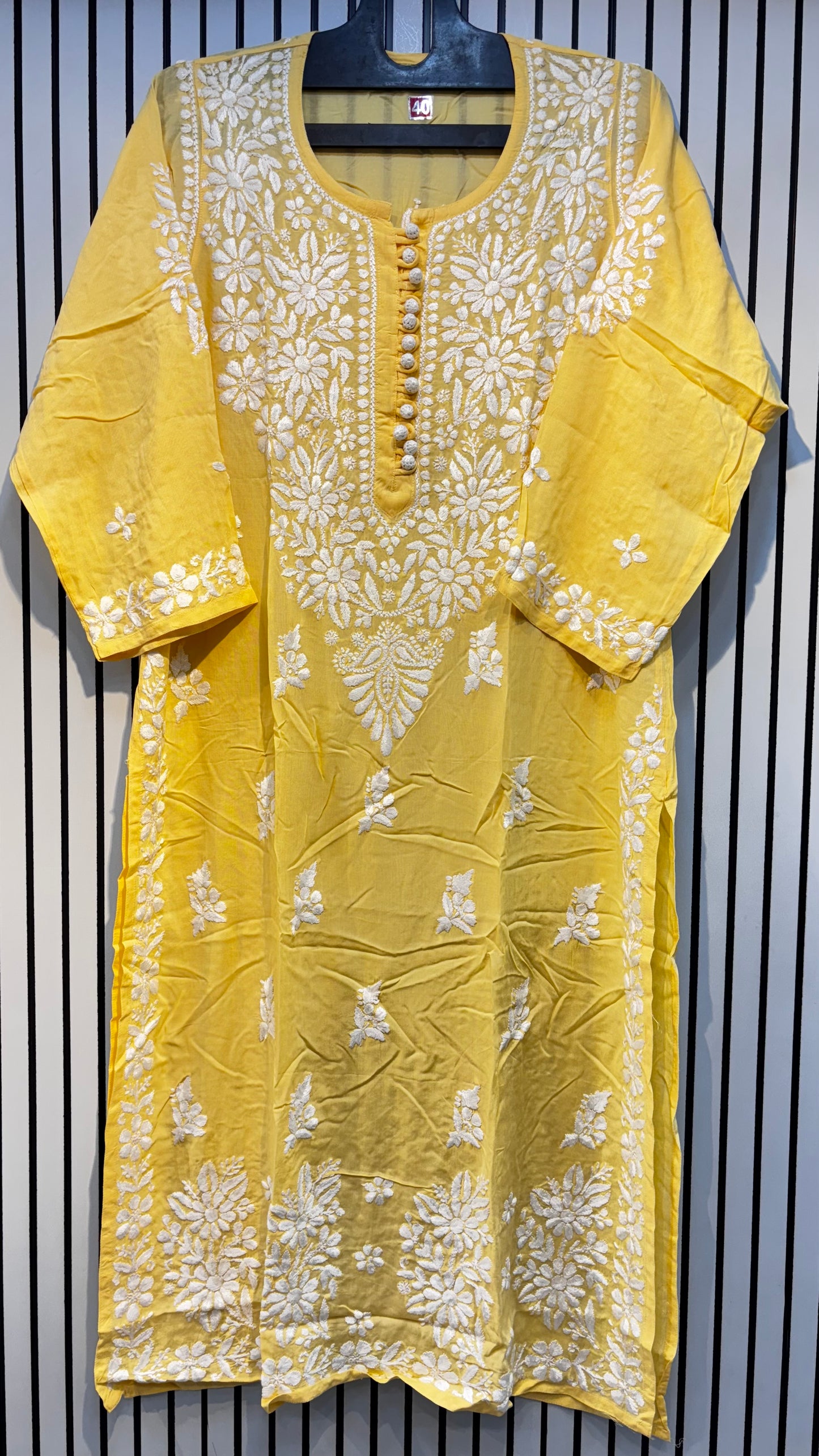 Pure Modal 40 Size Kurtis with Resham thread & 3d Embroidery🪡