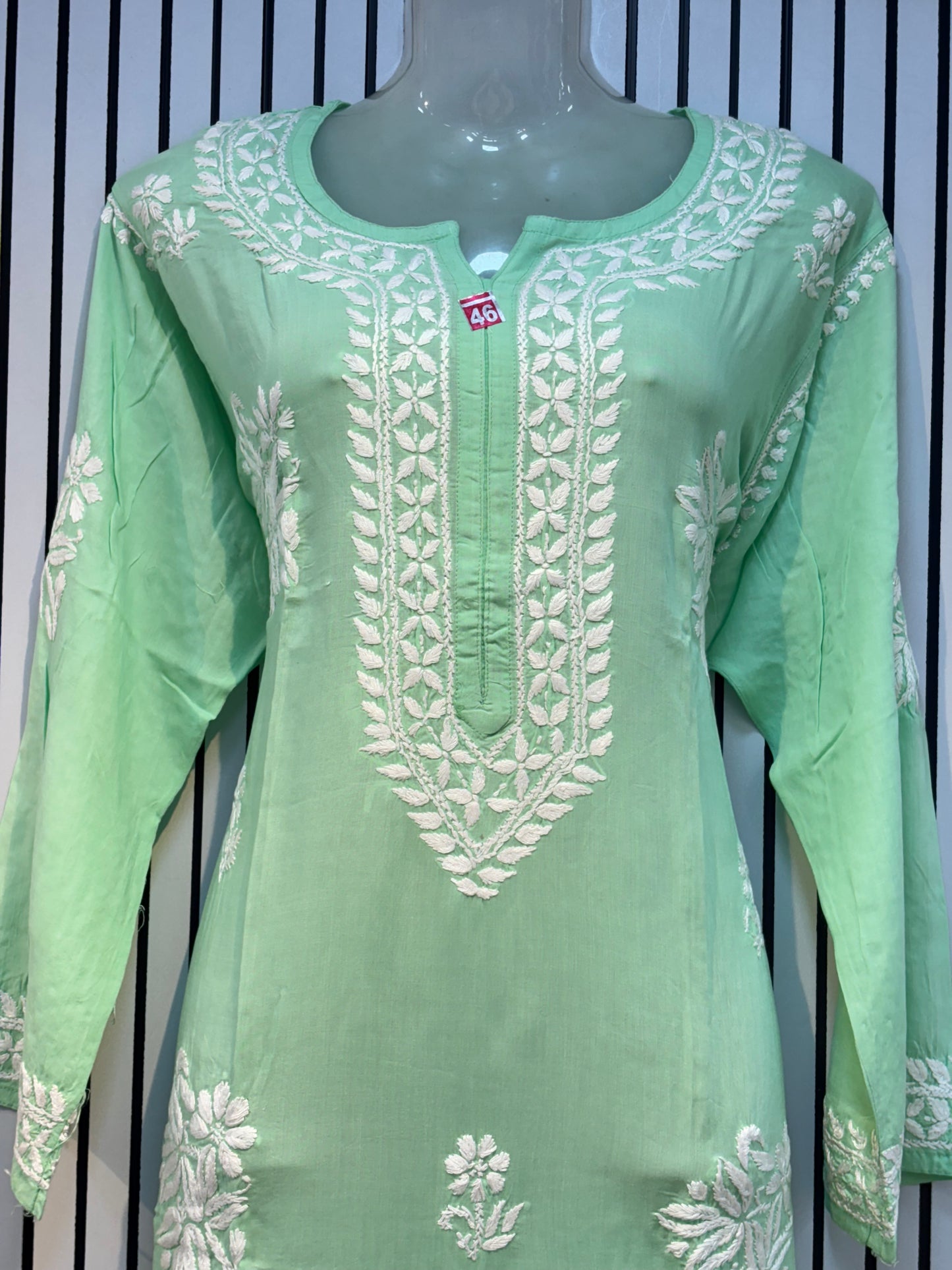 Pure Modal 46 Size Kurtis with Resham thread & 3d Embroidery🪡