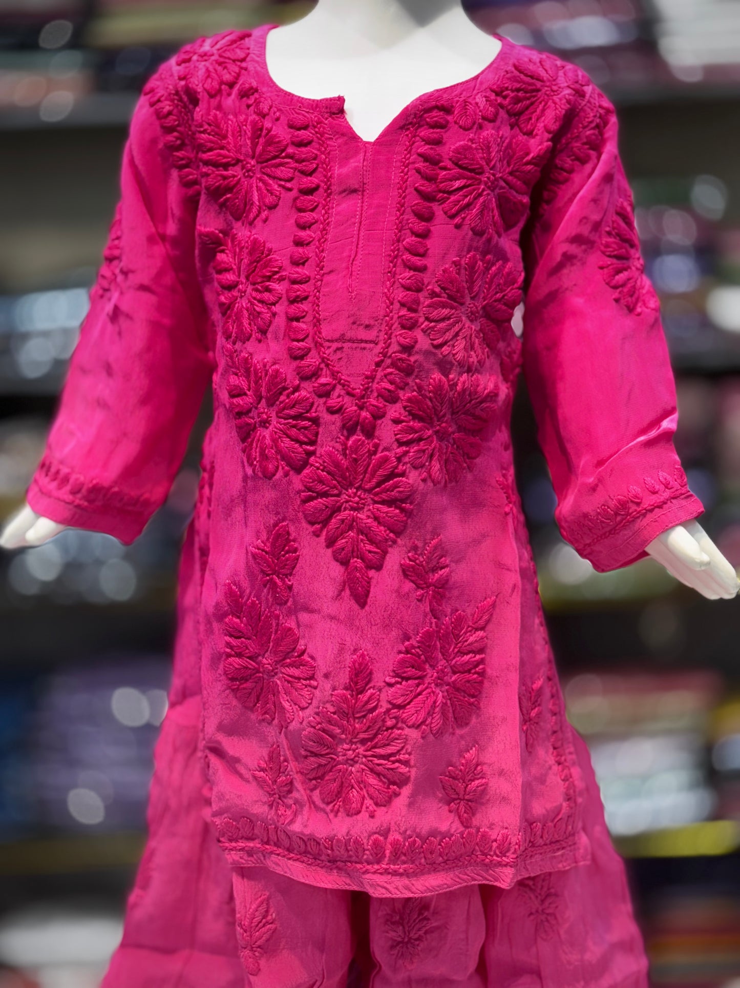Exclusive American Crepe Kids Sharara Set With 3d Embroidery