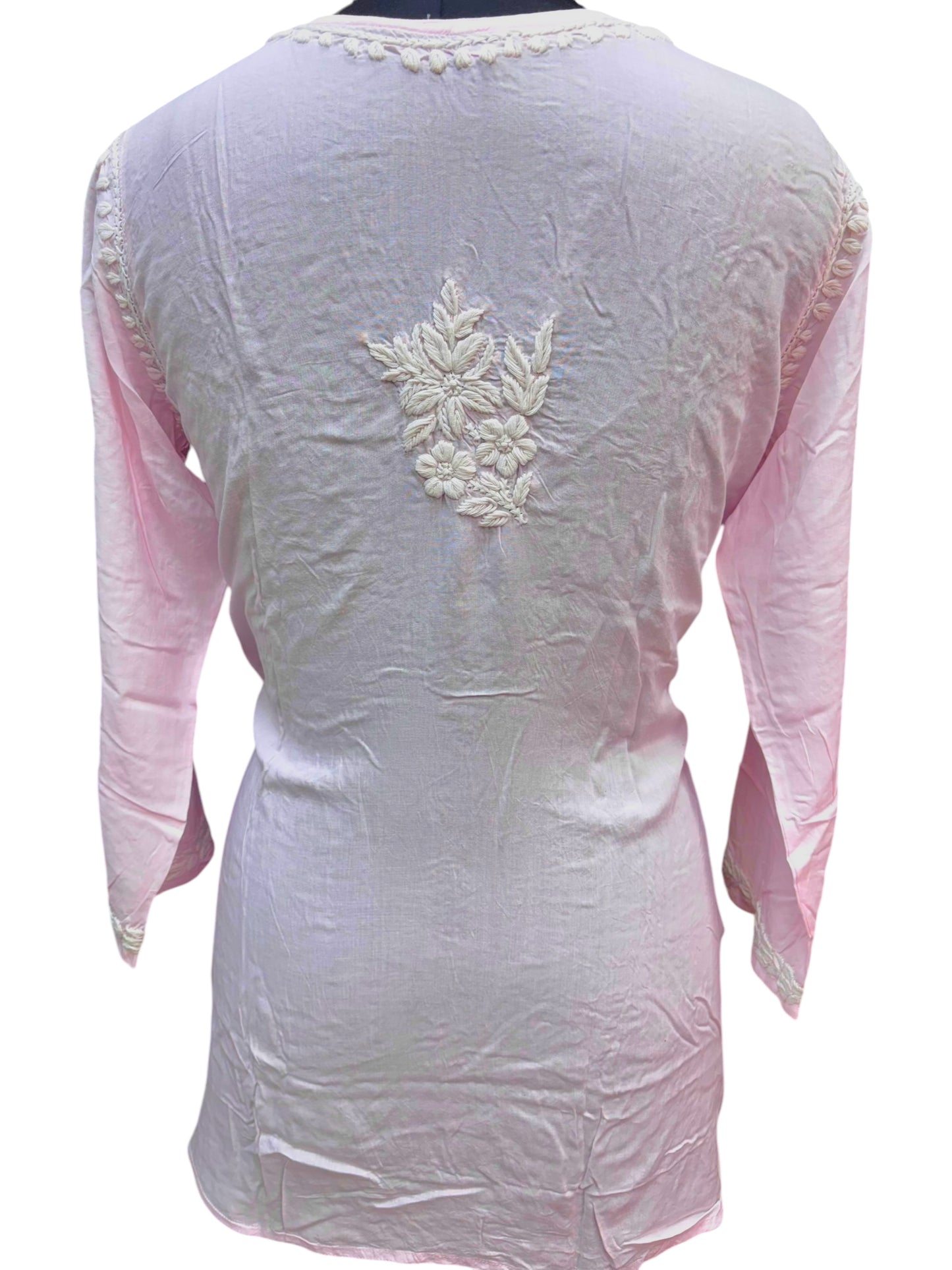 Soft Modal Short Kurti with White Embroidery - Perfect blend of comfort and style
