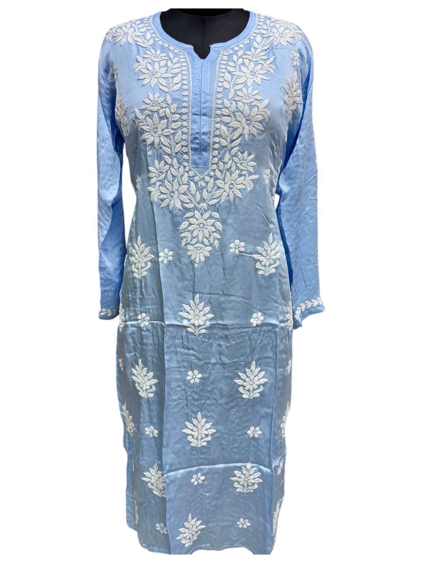 Premium Modal Satin Kurti With 3D Embroidery