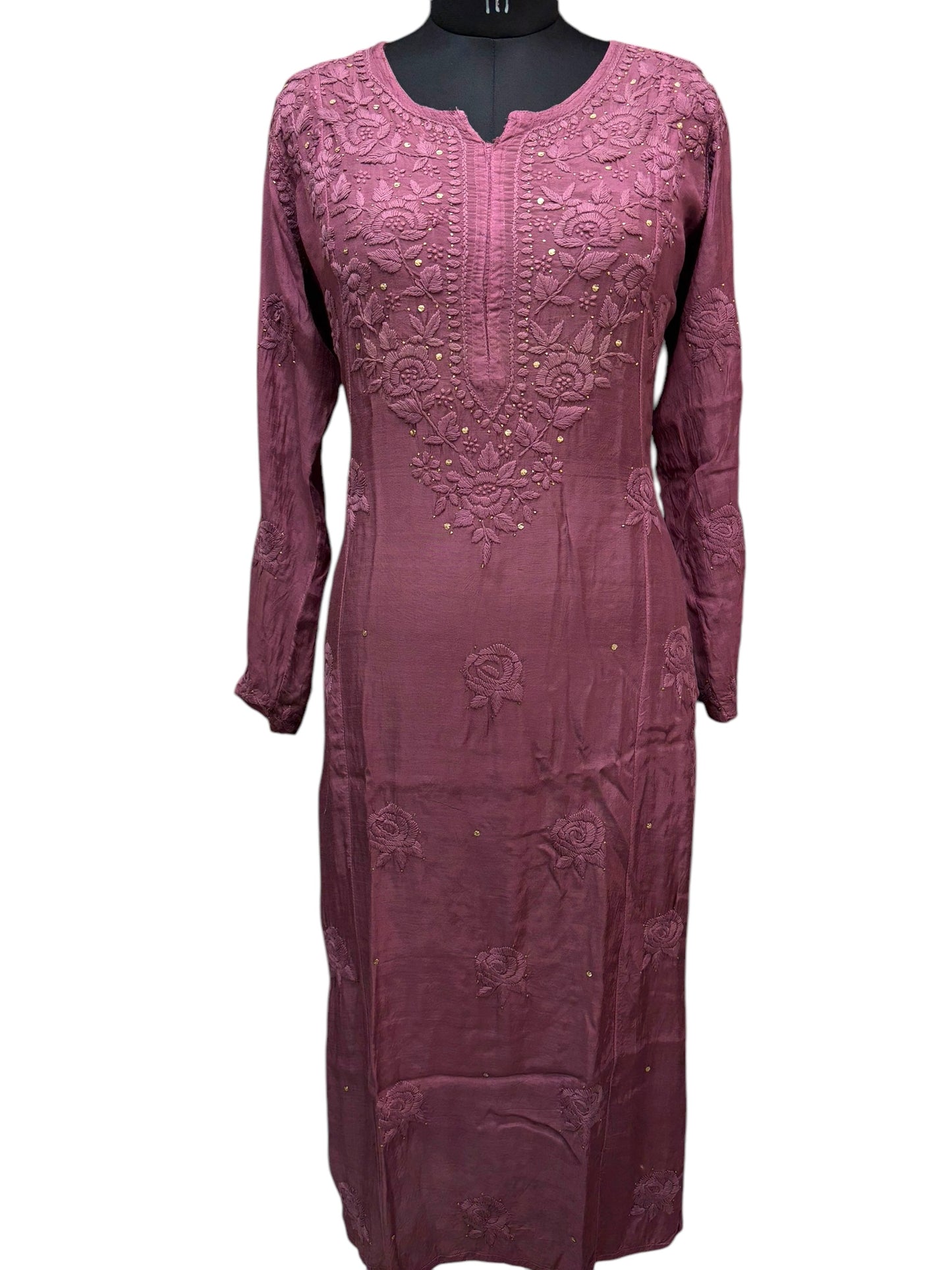 Stunning Muslin Kurti with Mukaish & Self-Thread 3D Embroidery