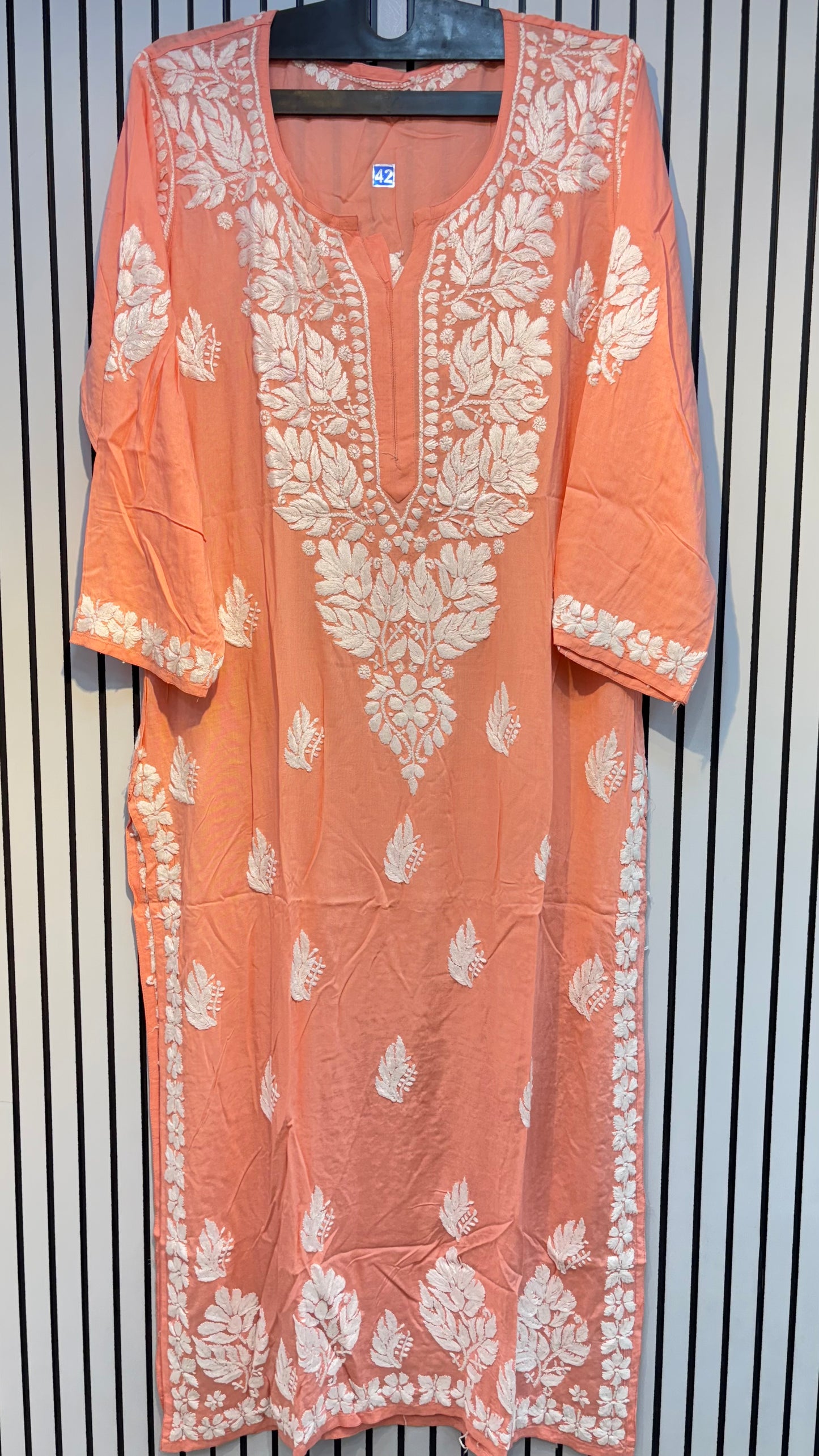 Pure Modal 42 Size Kurtis with Resham thread & 3d Embroidery🪡