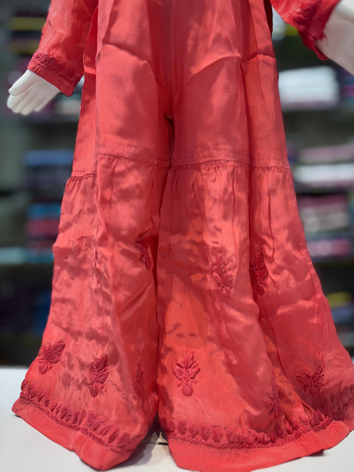 Exclusive American Crepe Kids Sharara Set With 3d Embroidery