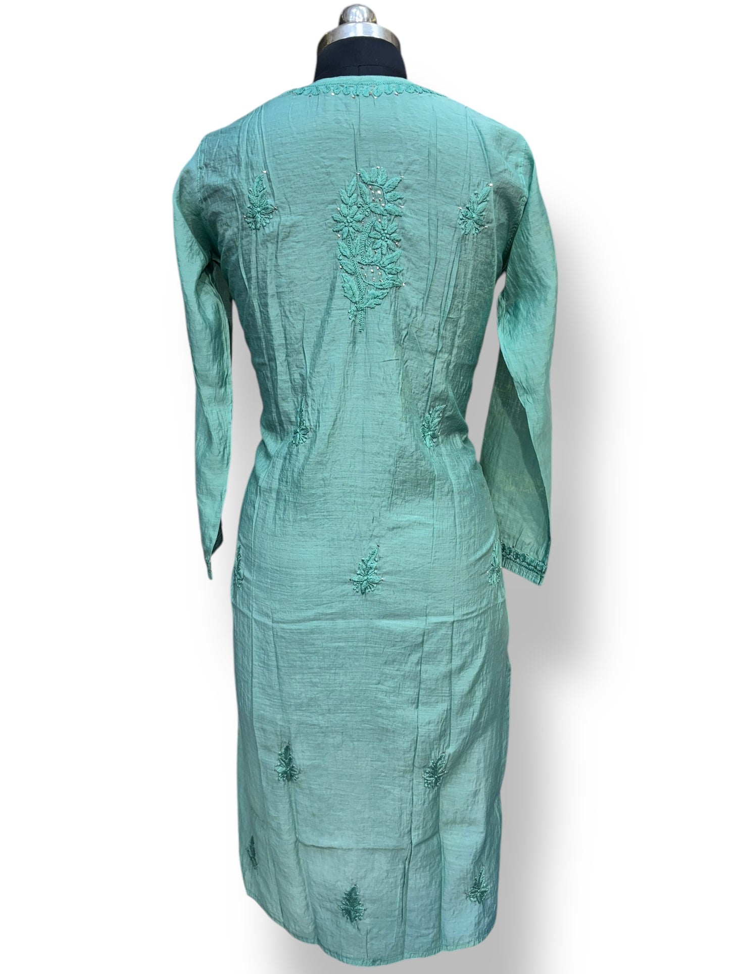 Pure Mul-Chanderi with Intricate 3d & Mukaish Work