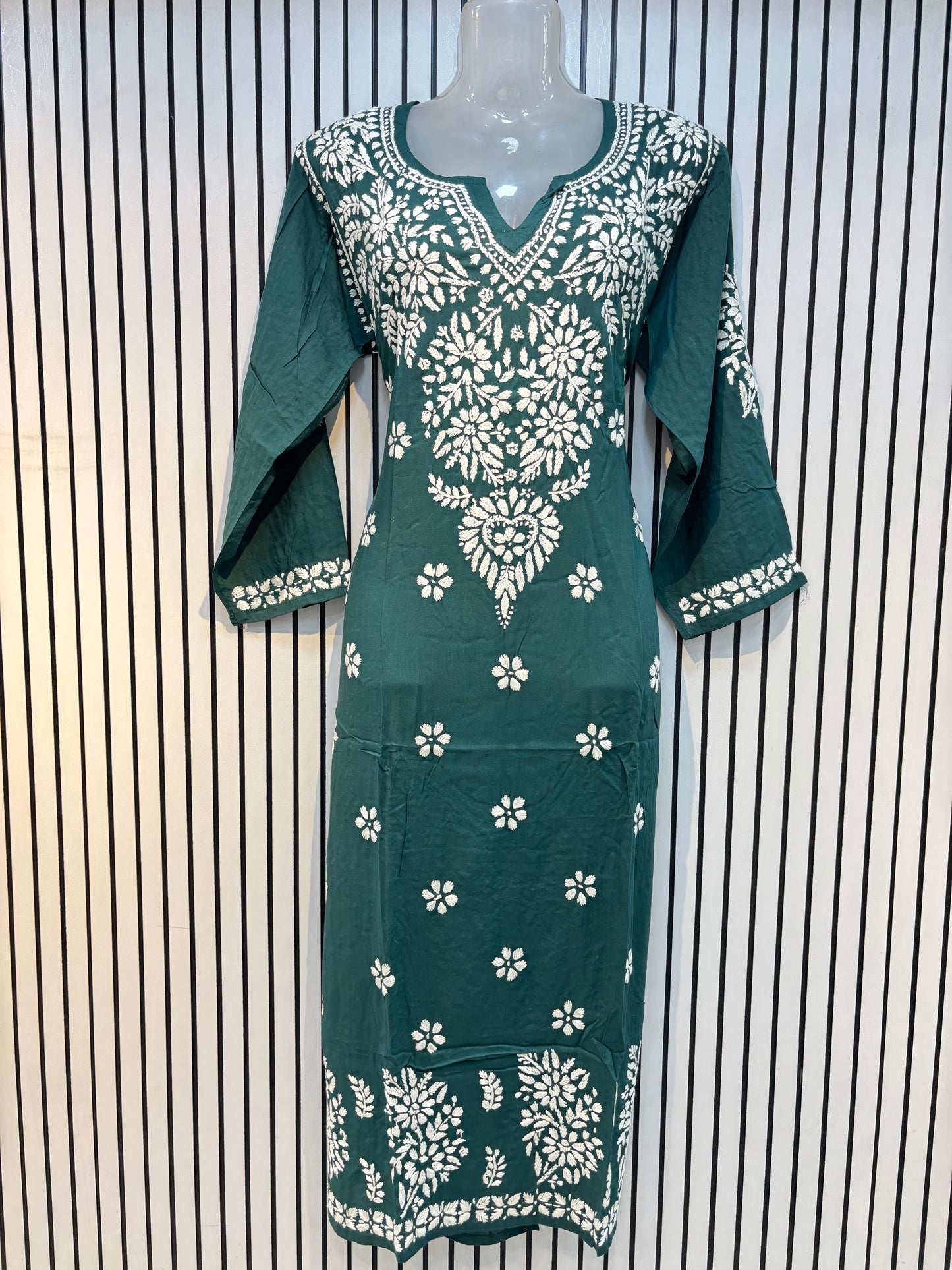 Pure Modal 44 Size Kurtis with Resham thread & 3d Embroidery🪡
