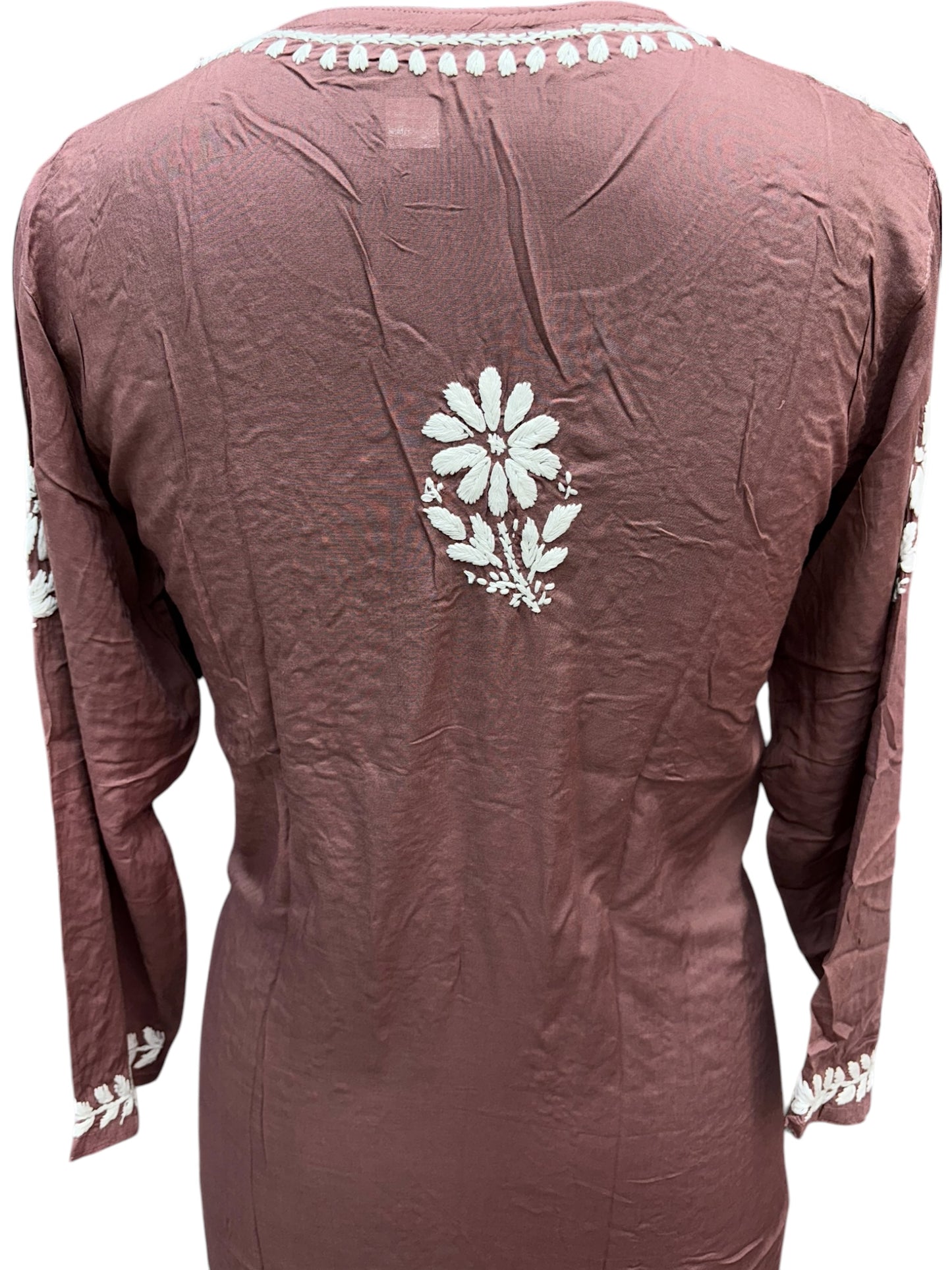 Soft Modal Short Kurti with White Embroidery - Perfect blend of comfort and style