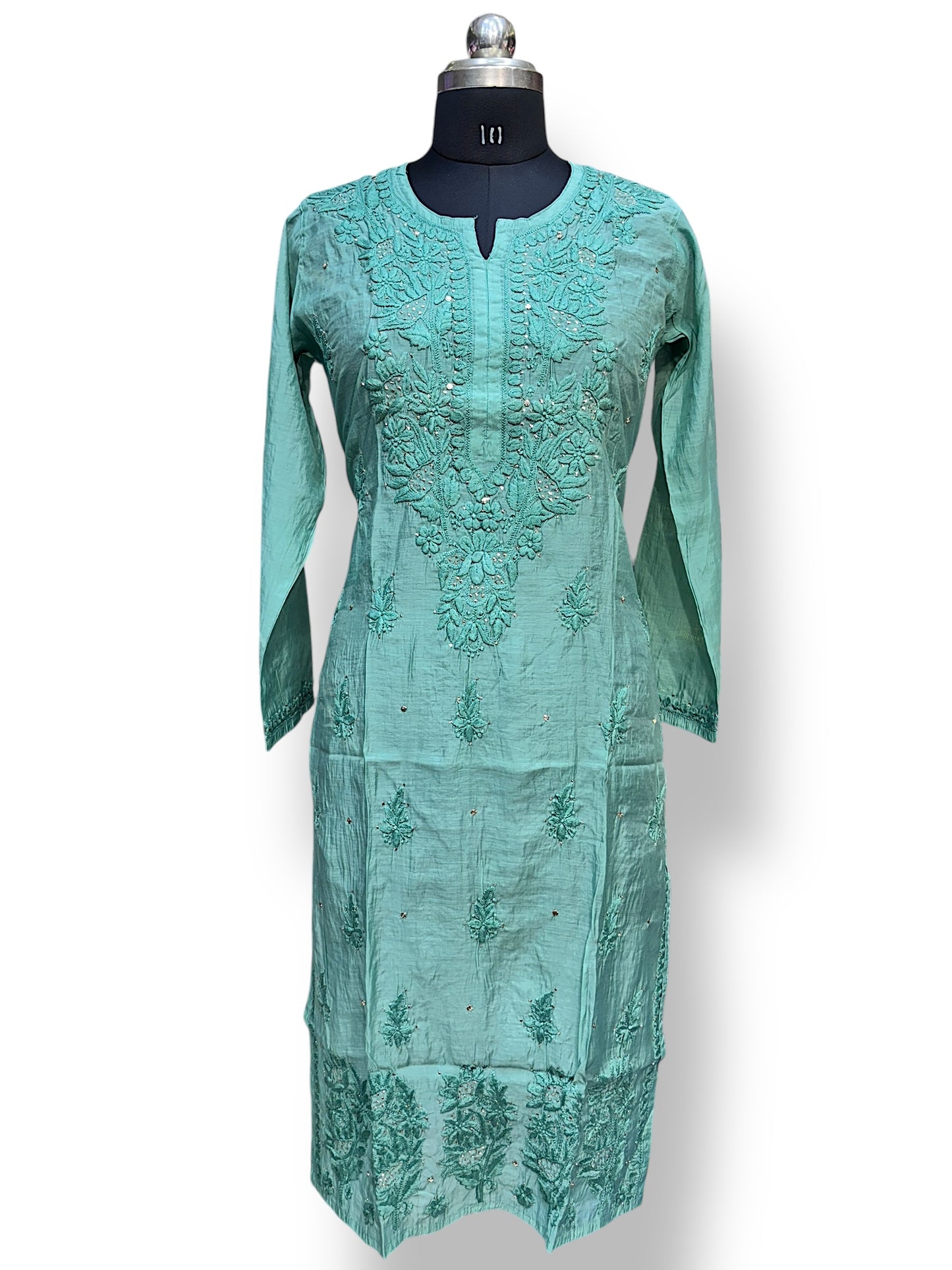 Pure Mul-Chanderi with Intricate 3d & Mukaish Work