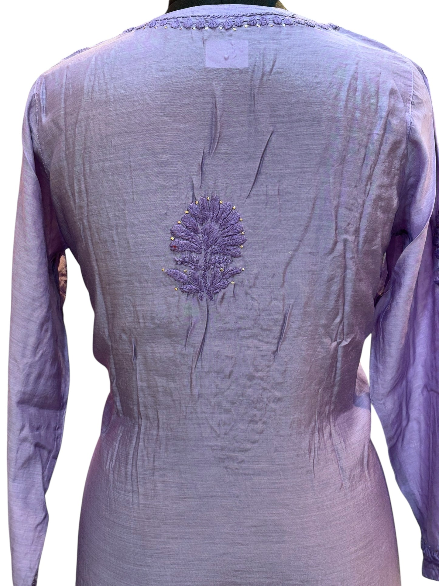 Stunning Muslin Kurti with Mukaish & Self-Thread 3D Embroidery