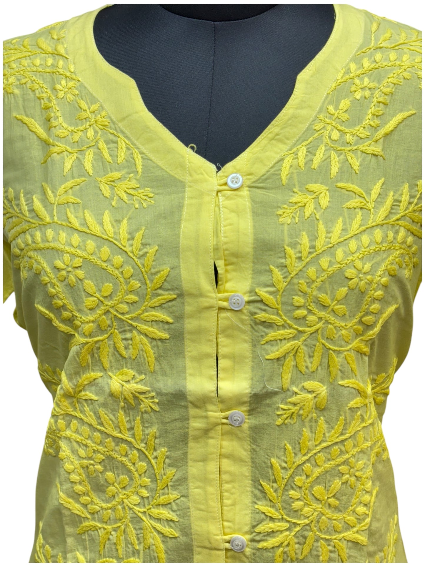 Pure Cotton Short Kurti With 3D Embroidery