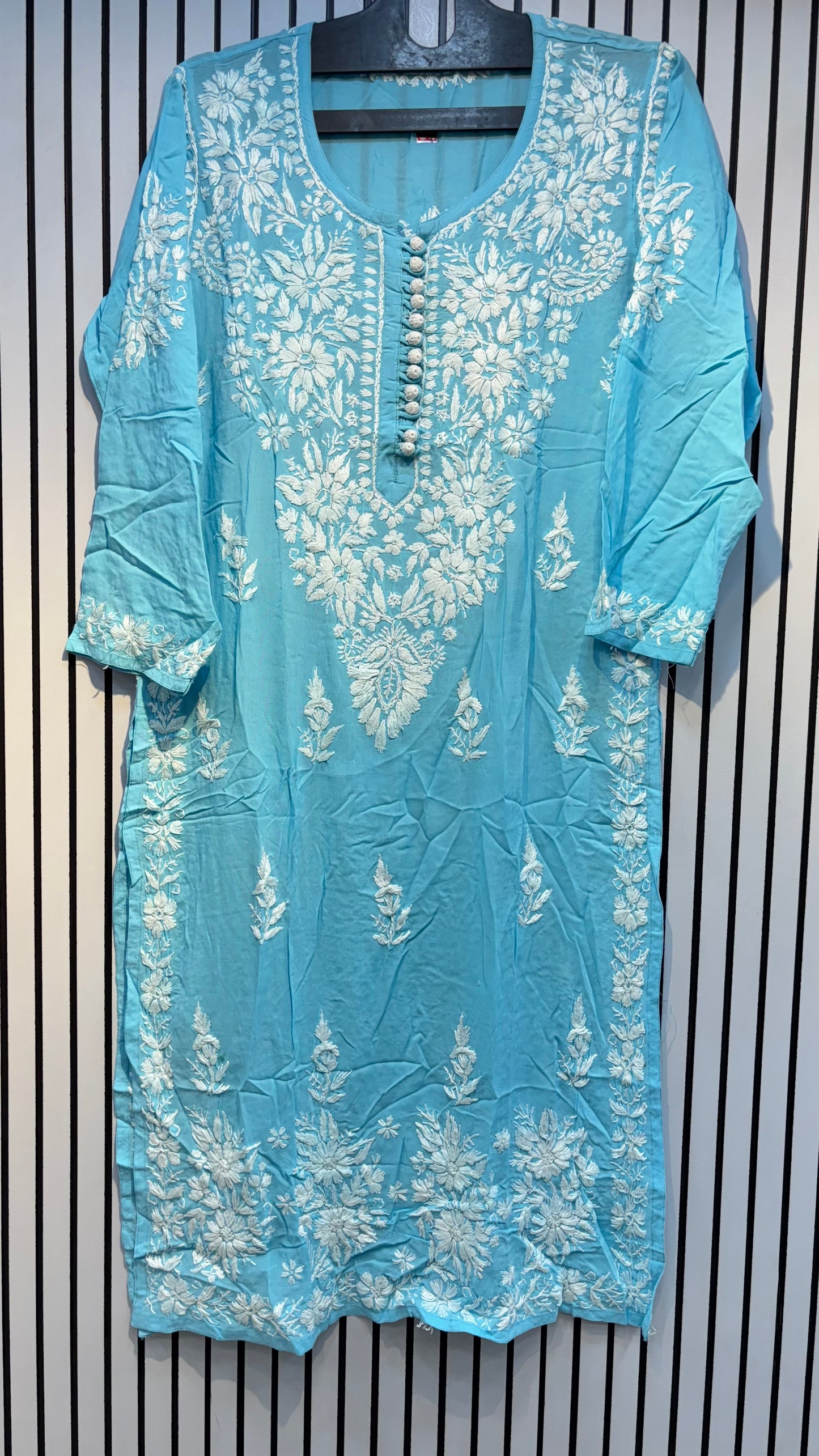Pure Modal 38 Size Kurtis with Resham thread & 3d Embroidery🪡