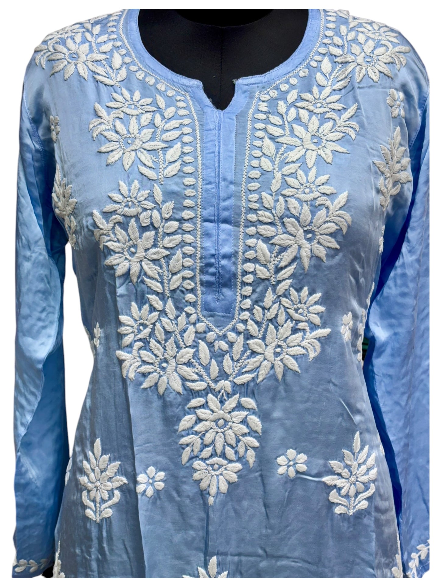 Premium Modal Satin Kurti With 3D Embroidery