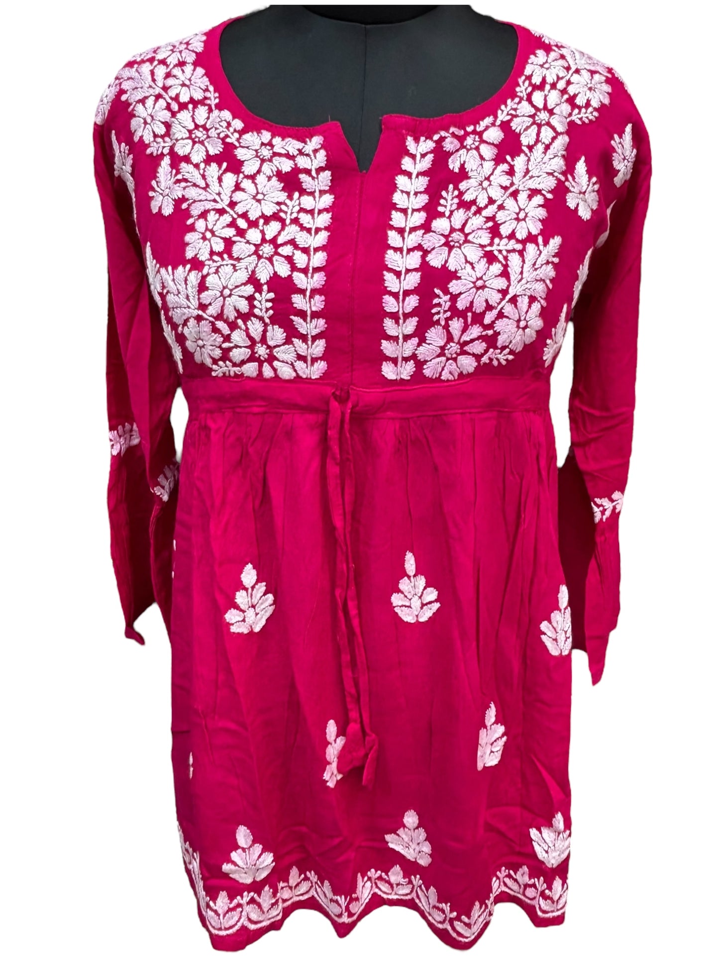 Soft Modal Short Tunic with White Embroidery