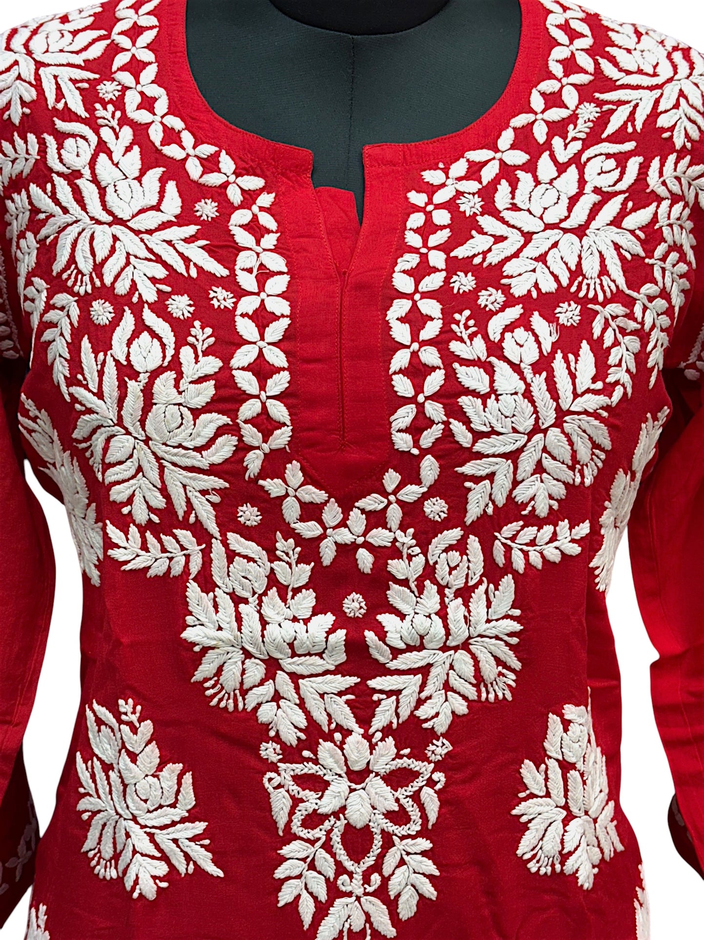 Soft Modal Short Kurti with White Embroidery - Perfect blend of comfort and style